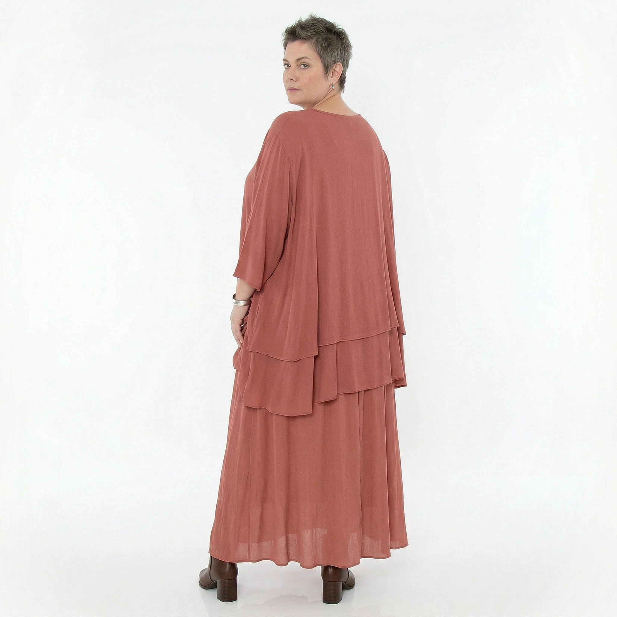 A-Form Rock von AKH Fashion aus Viskose, 1576.07186, Mauve, Ausgefallen, Zeitlos, Schick