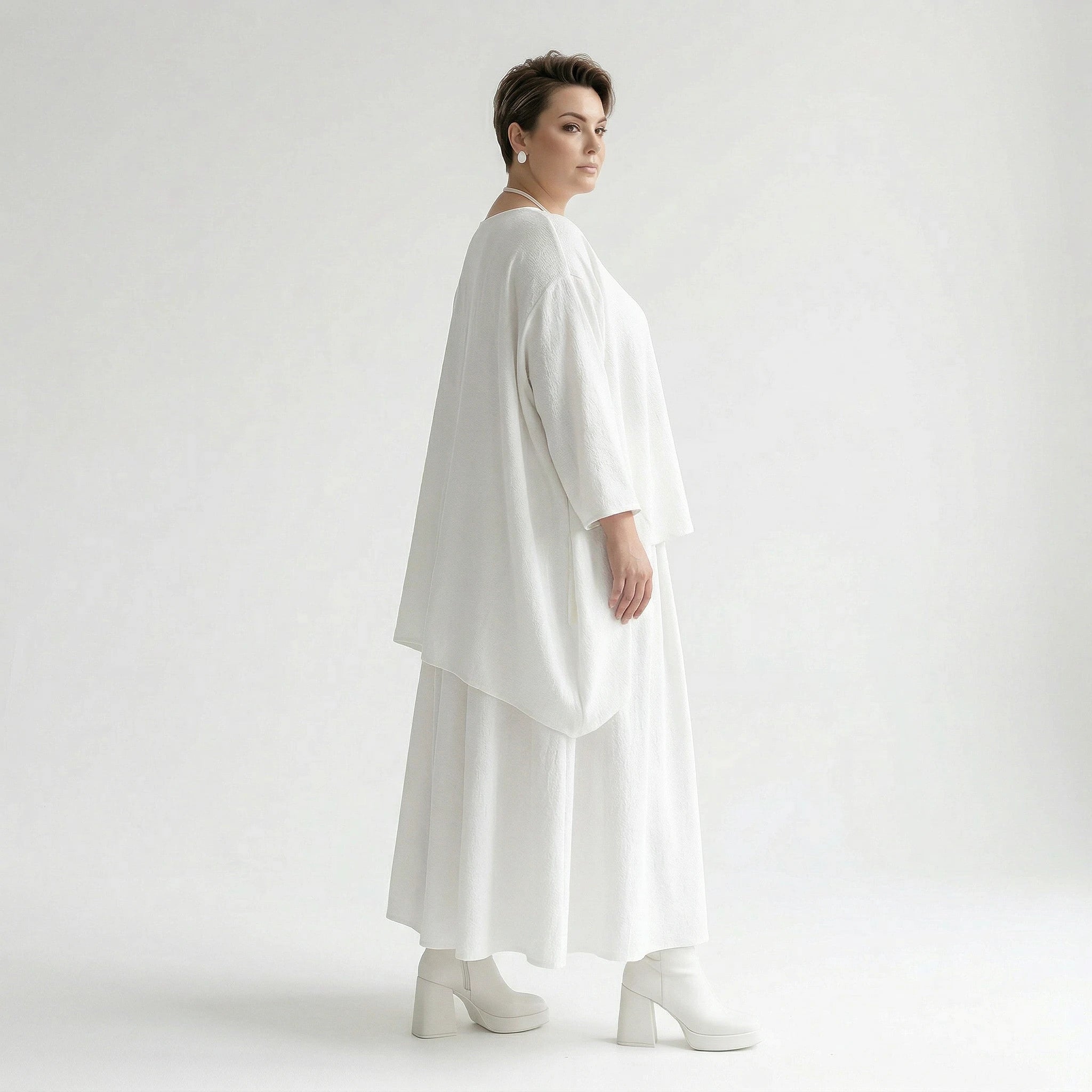 A-Form Rock von AKH Fashion aus Viskose, 1576.07186, Weiß, Ausgefallen, Zeitlos, Schick