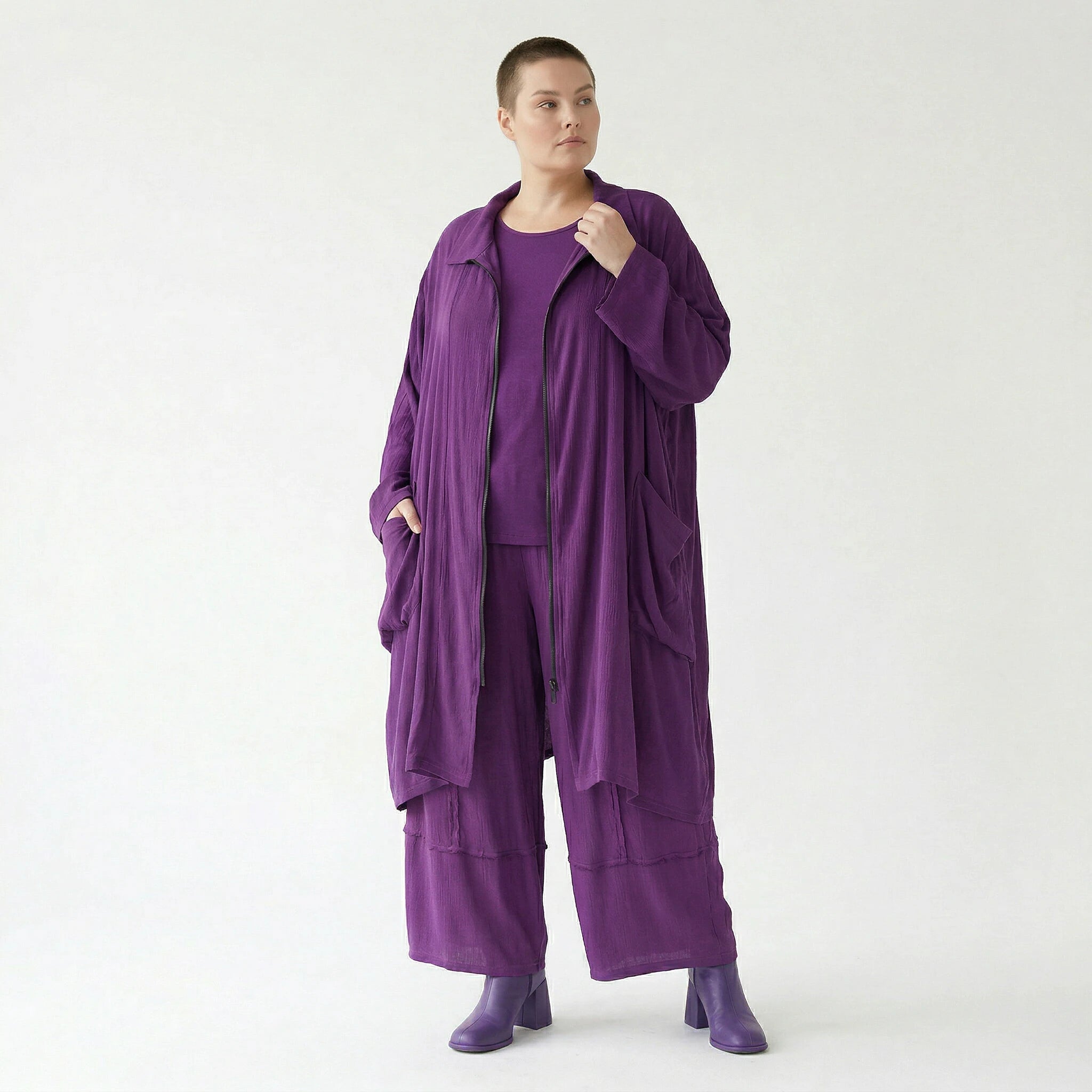 Ballonhose von AKH Fashion aus Viskose, 1576.07189, Lila, Ausgefallen, Zeitlos, Schick