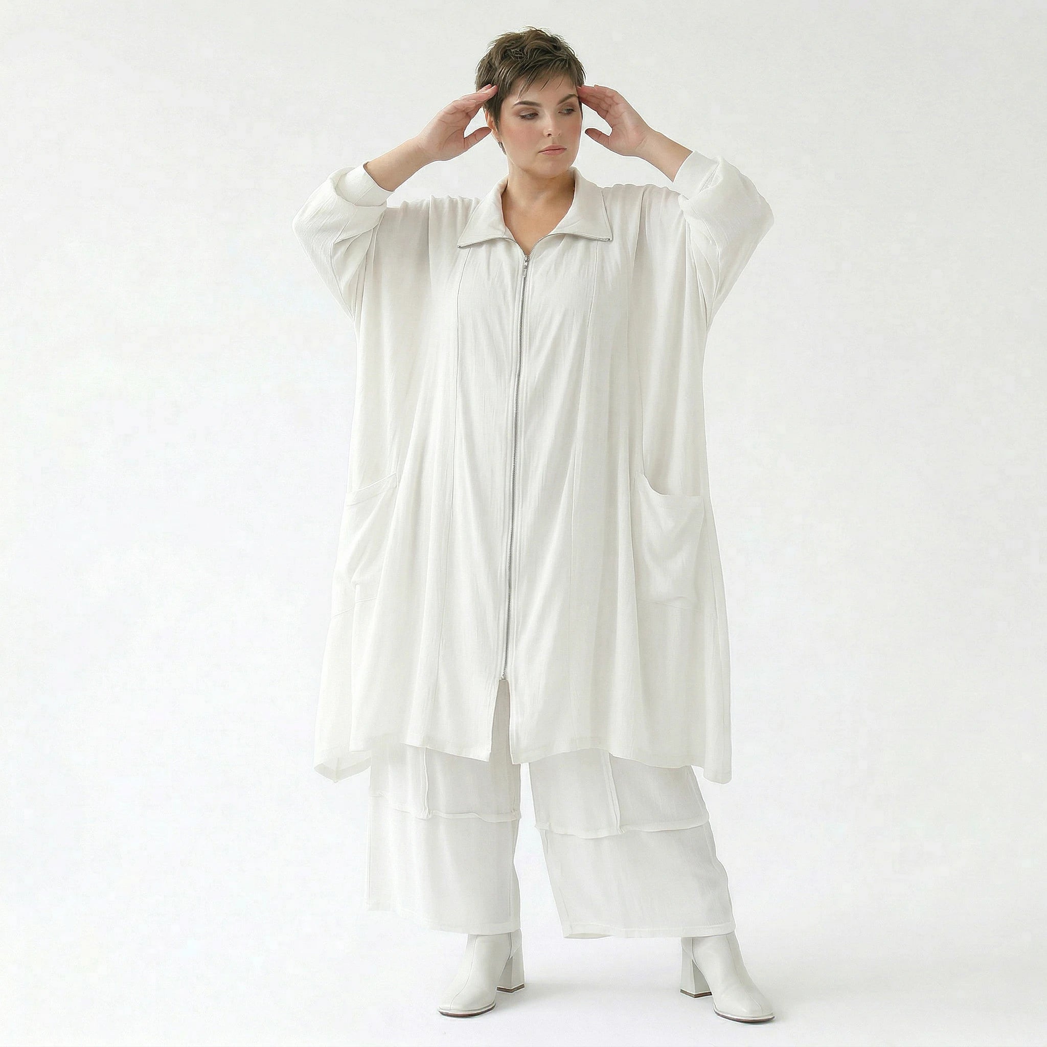 Ballonhose von AKH Fashion aus Viskose, 1576.07189, Weiß, Ausgefallen, Zeitlos, Schick