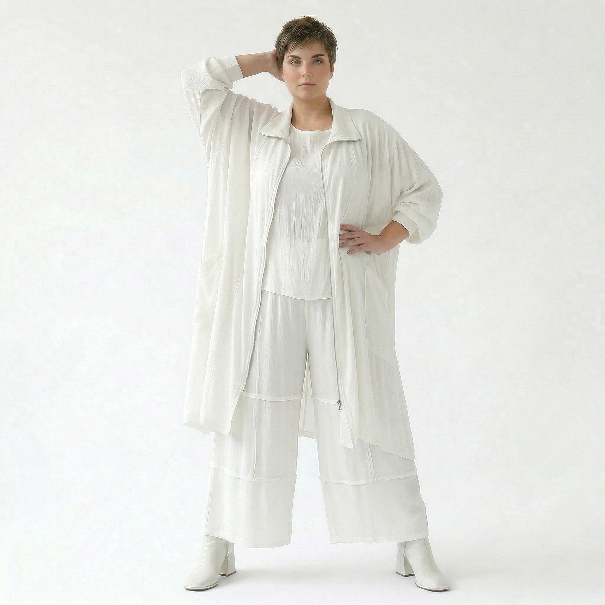 Ballonhose von AKH Fashion aus Viskose, 1576.07189, Weiß, Ausgefallen, Zeitlos, Schick