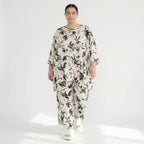 Ballonhose von AKH Fashion aus Baumwolle, 1578.07070, Ecru/Schwarz, Blumen, Ausgefallen