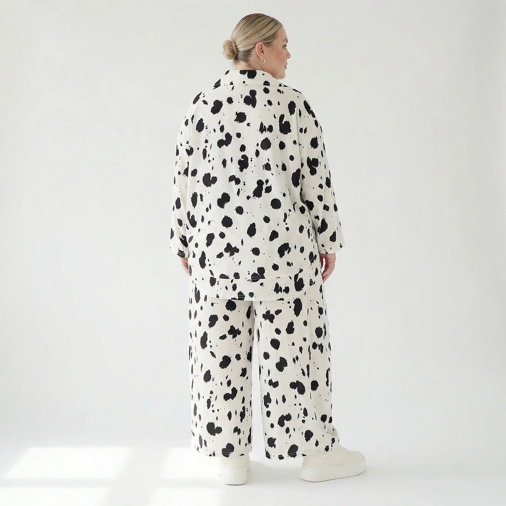 AKH Fashion Jacke in gerundeter Form, aus Viskose, 1579.06910, Weiß/Schwarz, Kleckse