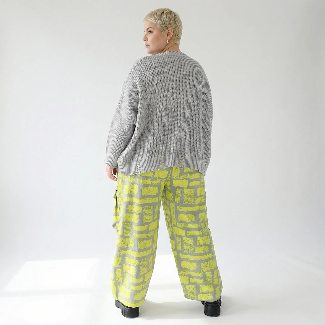 Ballonhose von AKH Fashion aus Baumwolle, 1580.07181, Gelb/Grau, Ziegelsteine, Schick