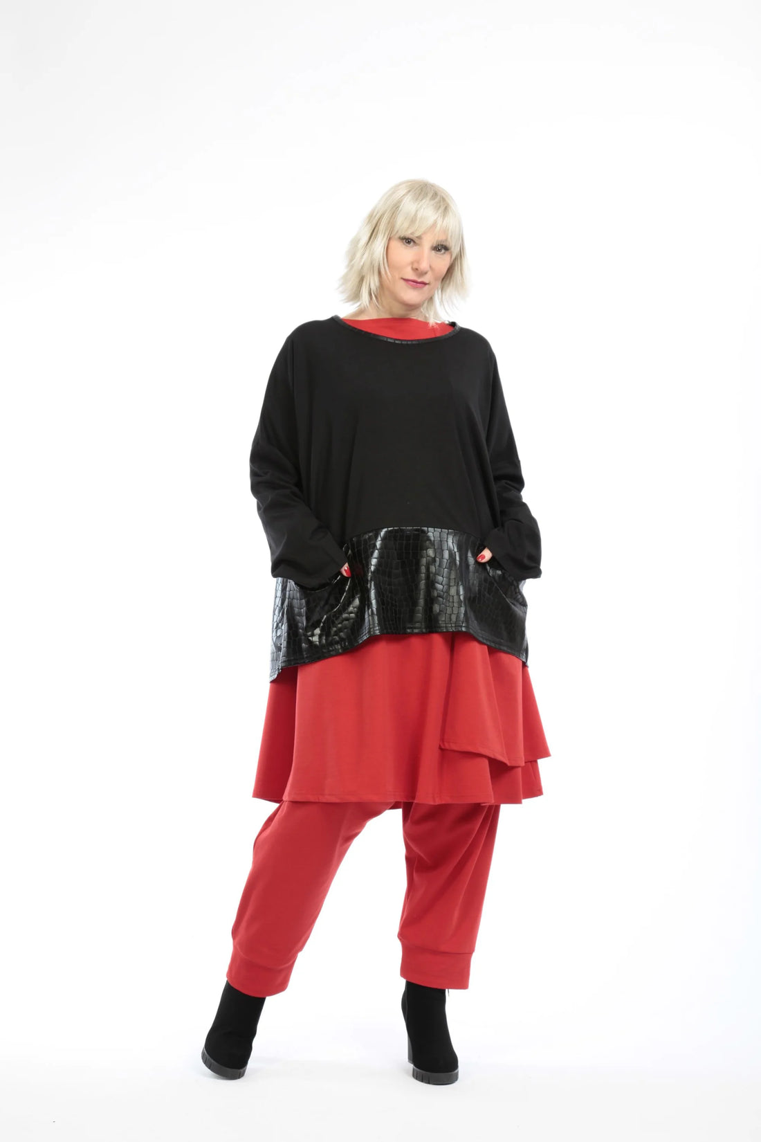  Bigshirt von AKH Fashion aus Viskose in kastiger Form, 1221.06888, Schwarz, Schick, Modern