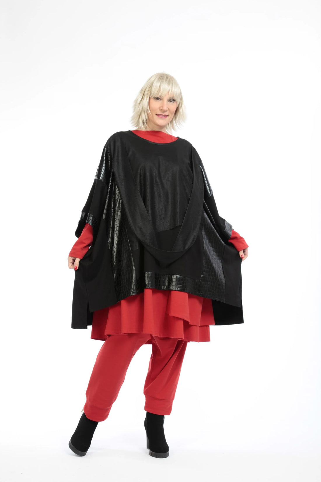  Bigshirt von AKH Fashion aus Viskose in kastiger Form, 1221.06893, Schwarz, Schick, Modern