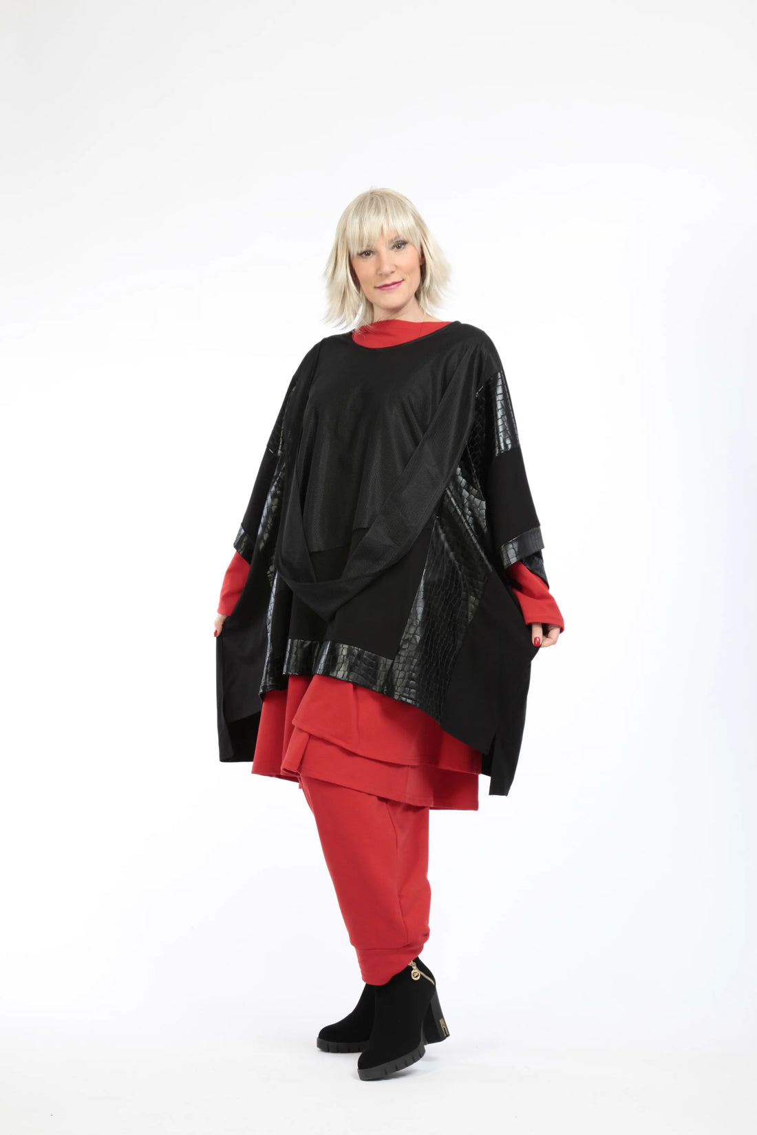  Bigshirt von AKH Fashion aus Viskose in kastiger Form, 1221.06893, Schwarz, Schick, Modern