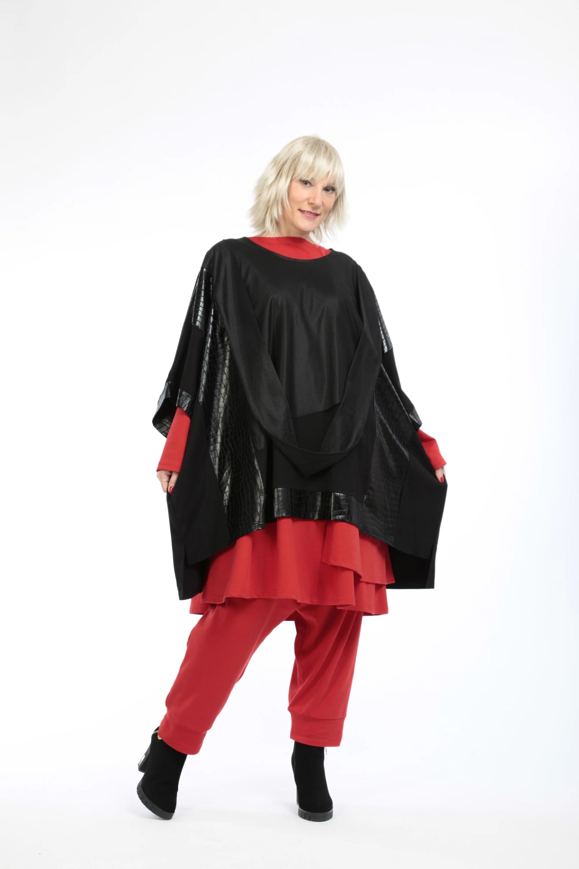  Bigshirt von AKH Fashion aus Viskose in kastiger Form, 1221.06893, Schwarz, Schick, Modern