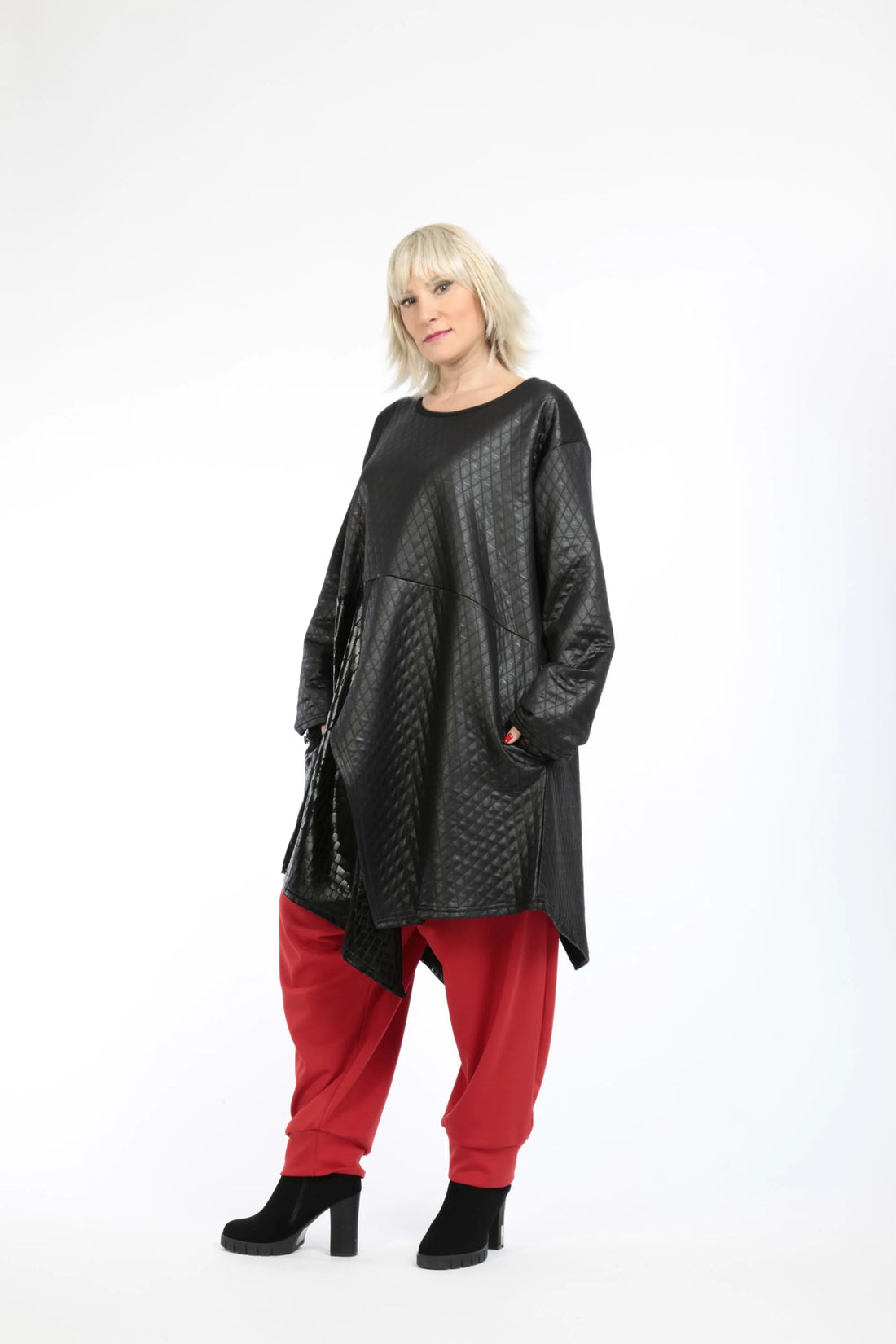  Bigshirt von AKH Fashion aus Viskose in asymmetrischer Form, 1222.06894, Schwarz, Ausgefallen