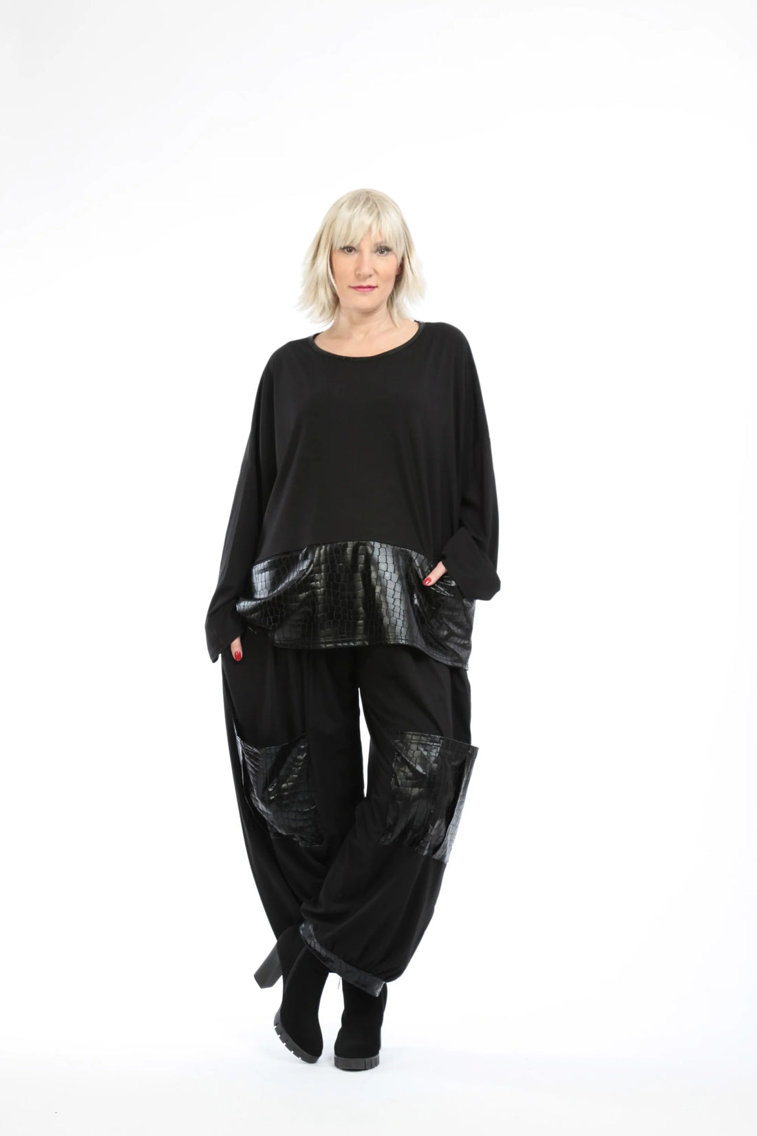  Bigshirt von AKH Fashion aus Viskose in kastiger Form, 1224.06888, Schwarz, Schick, Modern