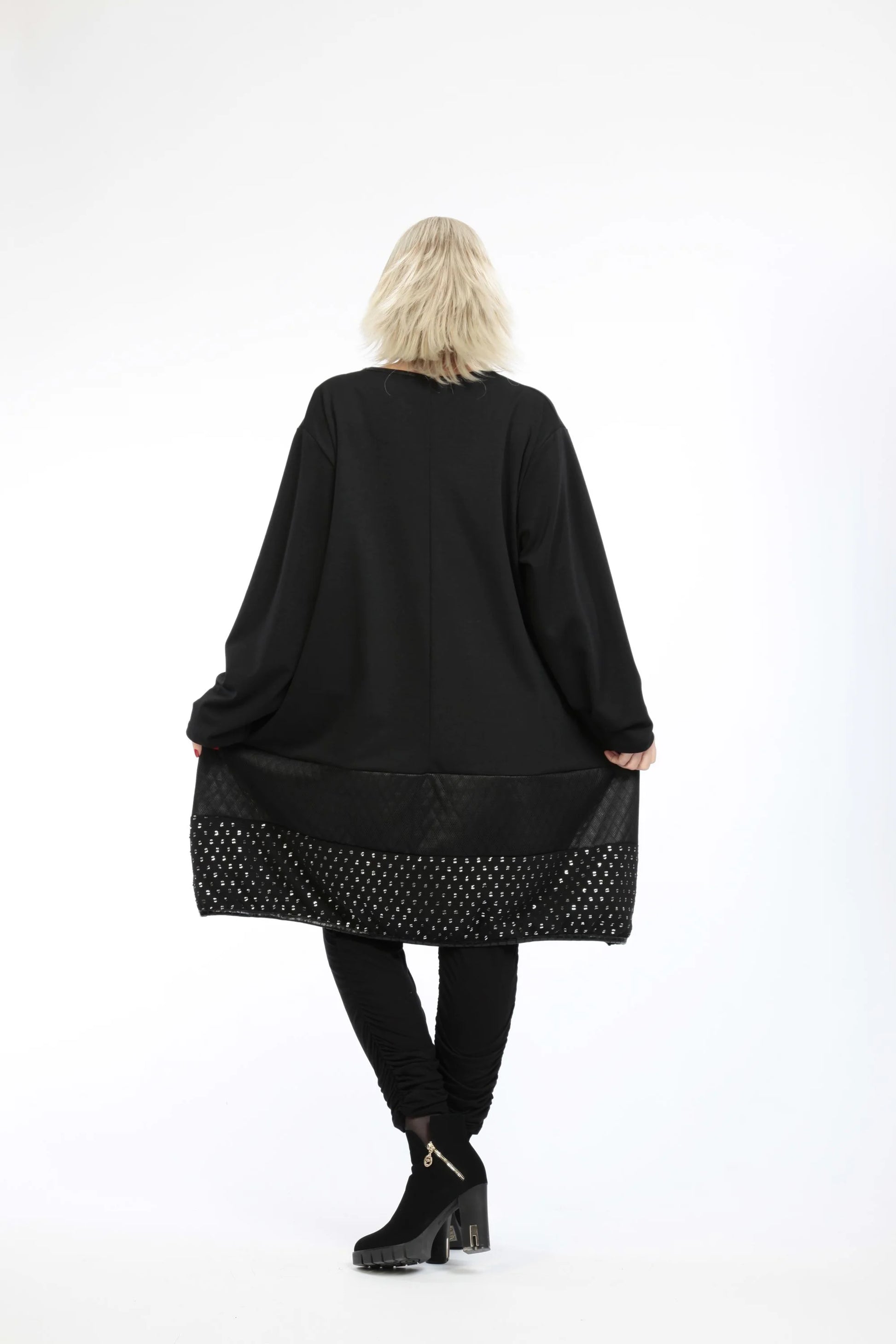  Bigshirt von AKH Fashion aus Viskose in gerader Form, 1224.06890, Schwarz, Unifarben, Schick