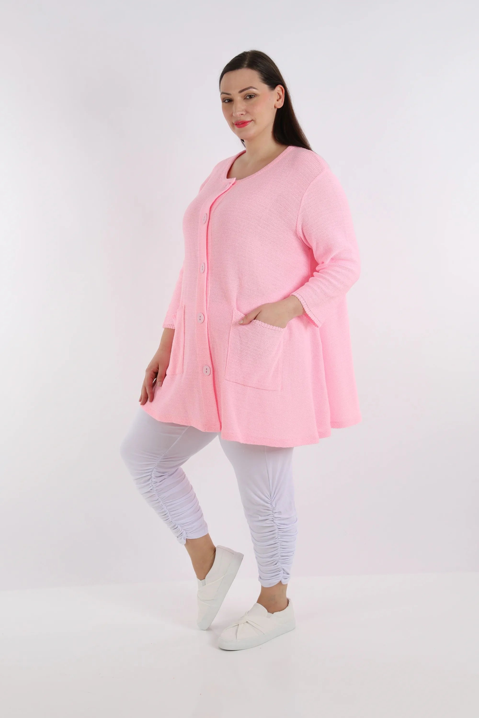  A-Form Jacke von AKH Fashion aus Baumwolle, 1110.01382, Rosa, Schick, Modern, Bequem