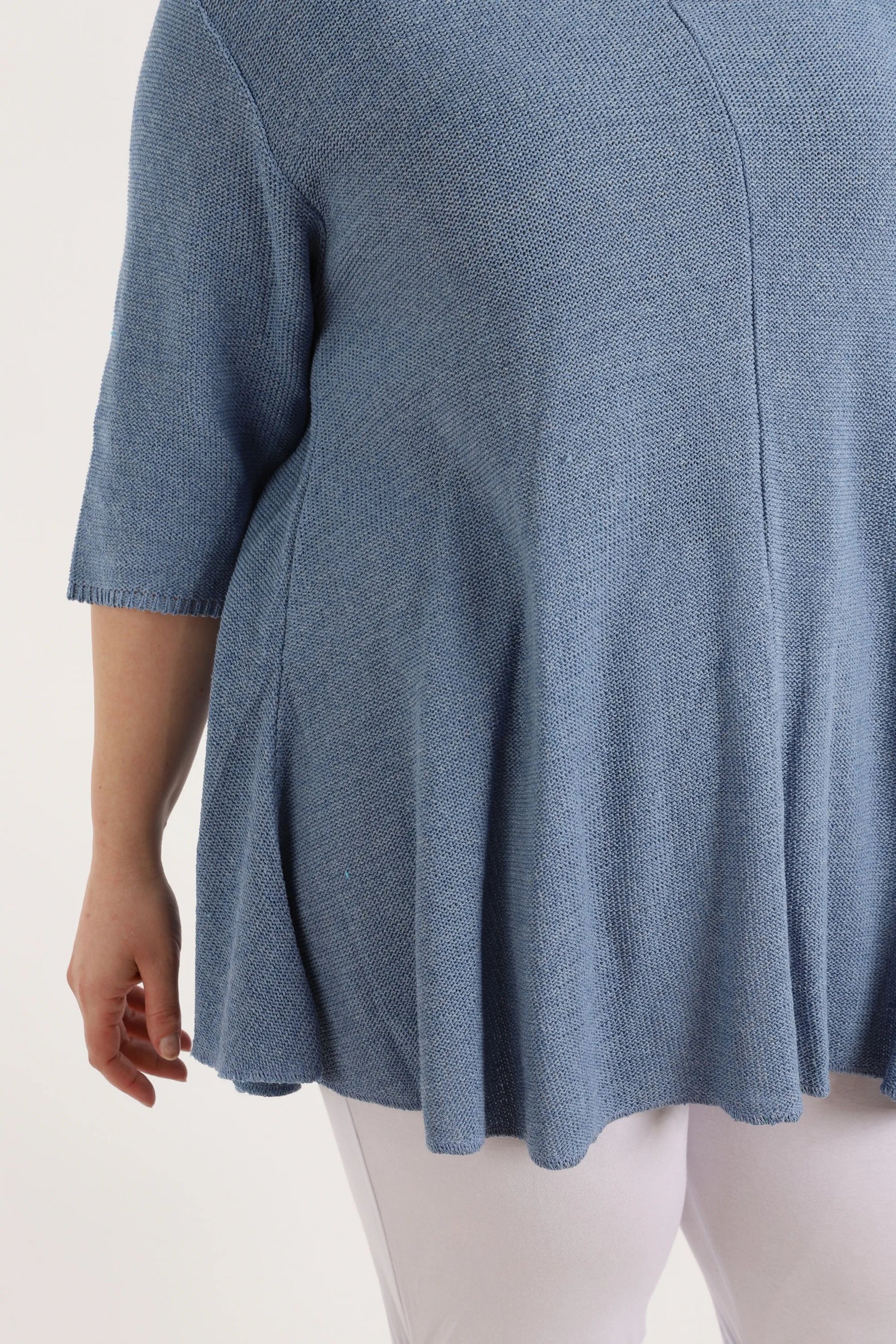 AKH Fashion Shirt in Glocken-Form, aus Baumwolle, 1110.01892, Jeansblau, Schick, Modern