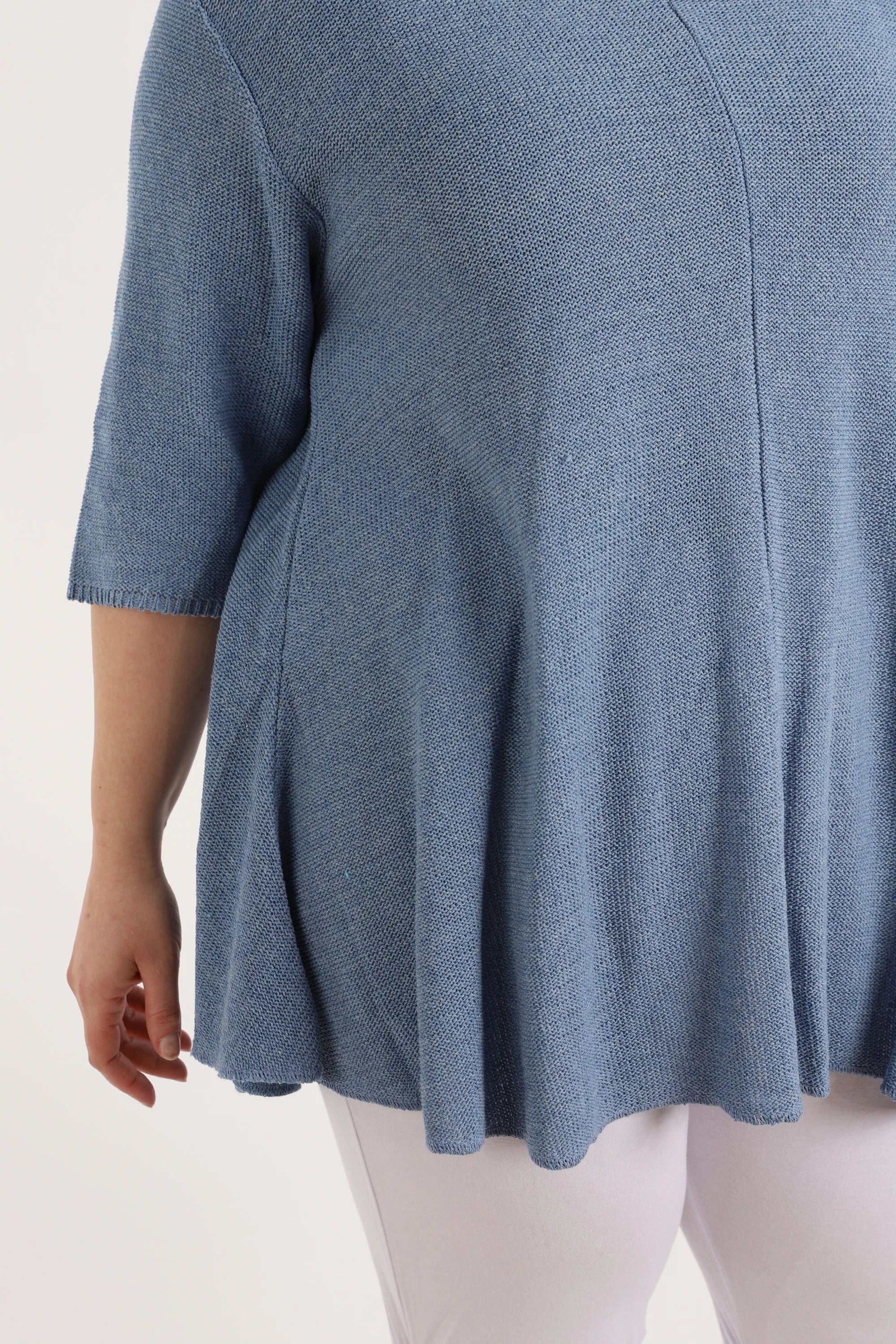  AKH Fashion Shirt in Glocken-Form, aus Baumwolle, 1110.01892, Jeansblau, Schick, Modern