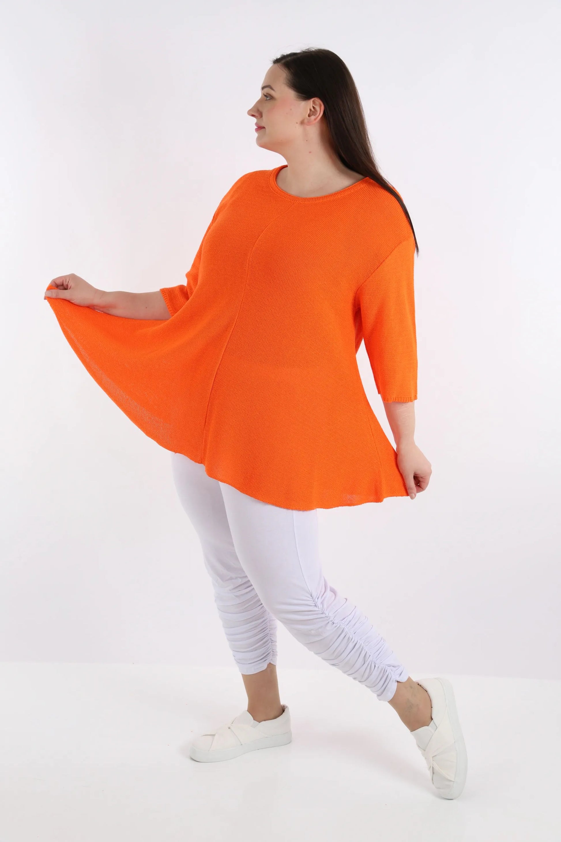  Shirt von AKH Fashion aus Baumwolle in Glocken-Form, 1110.01892, Orange, Schick, Modern