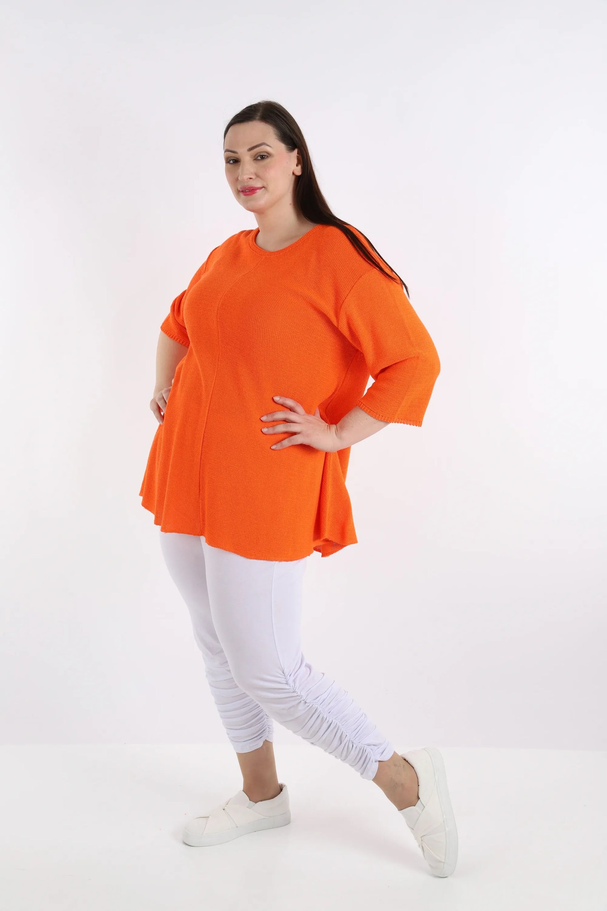  Shirt von AKH Fashion aus Baumwolle in Glocken-Form, 1110.01892, Orange, Schick, Modern