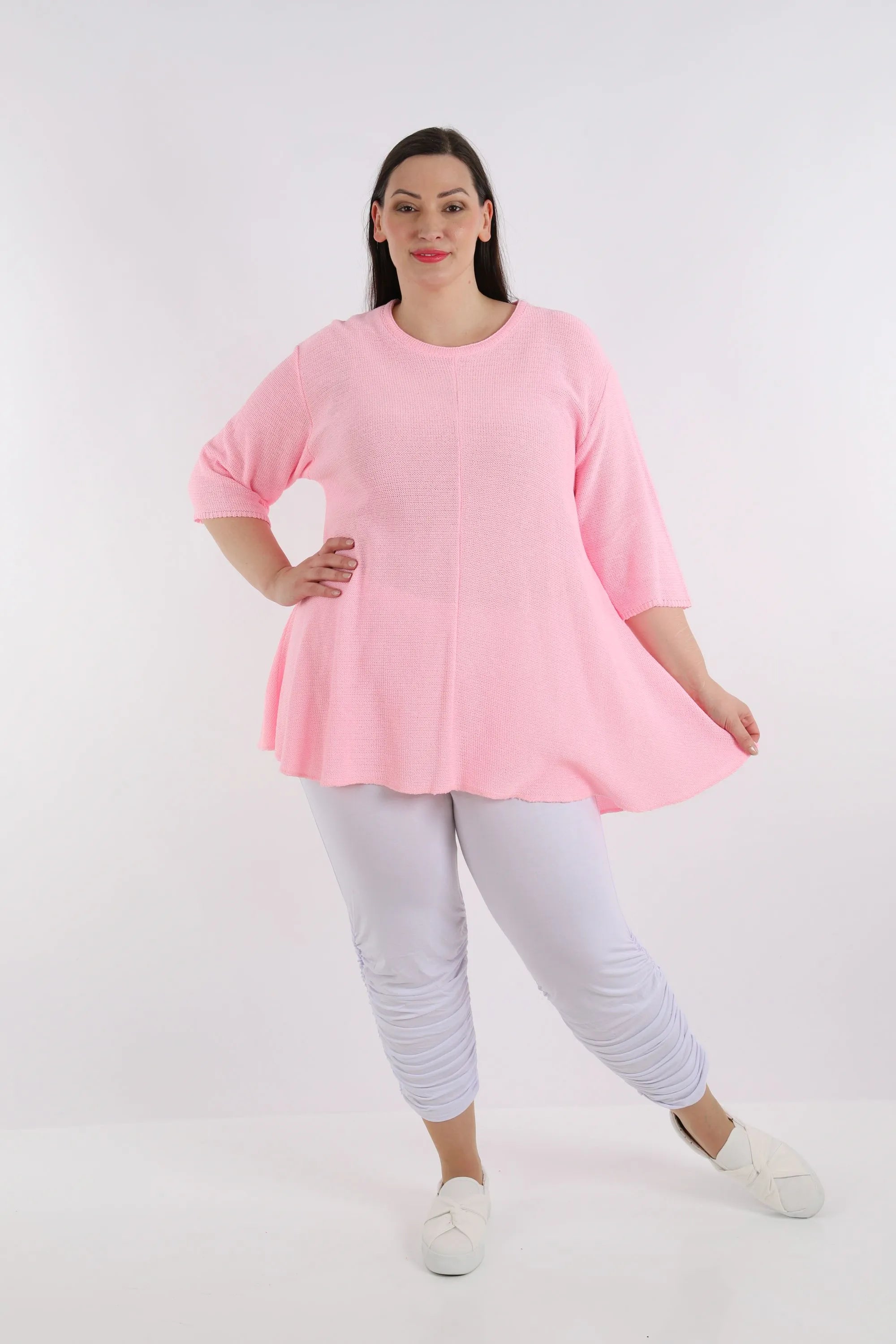  AKH Fashion Shirt in Glocken-Form, aus Baumwolle, 1110.01892, Rosa, Schick, Modern, Bequem