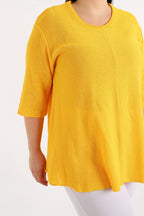  AKH Fashion Shirt in Glocken-Form, aus Baumwolle, 1110.01892, Gelb, Schick, Modern, Bequem
