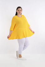  AKH Fashion Shirt in Glocken-Form, aus Baumwolle, 1110.01892, Gelb, Schick, Modern, Bequem