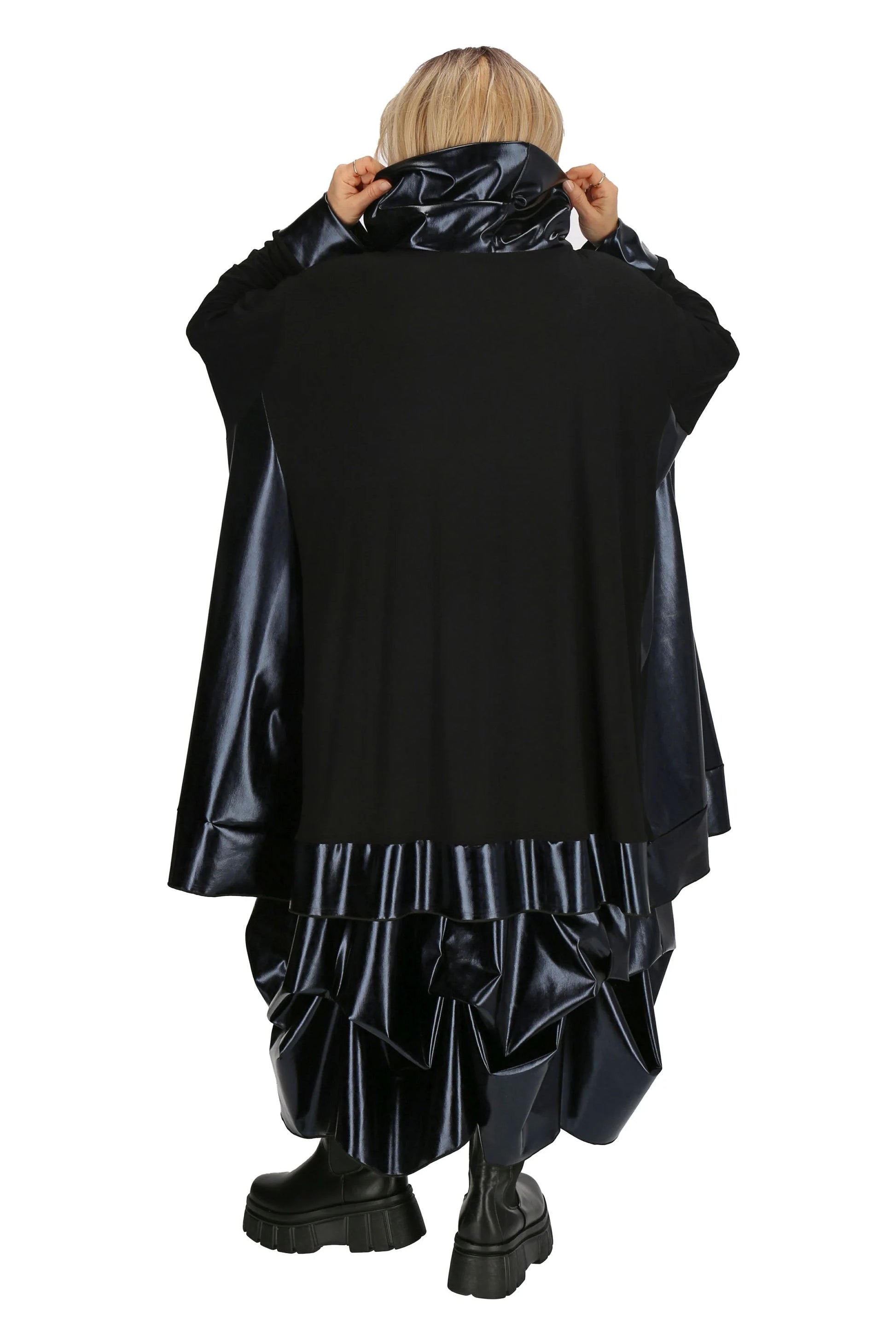  A-Form Bigshirt von AKH Fashion aus Viskose, 1227.09953, Schwarz-Metalic, Unifarben, Schick