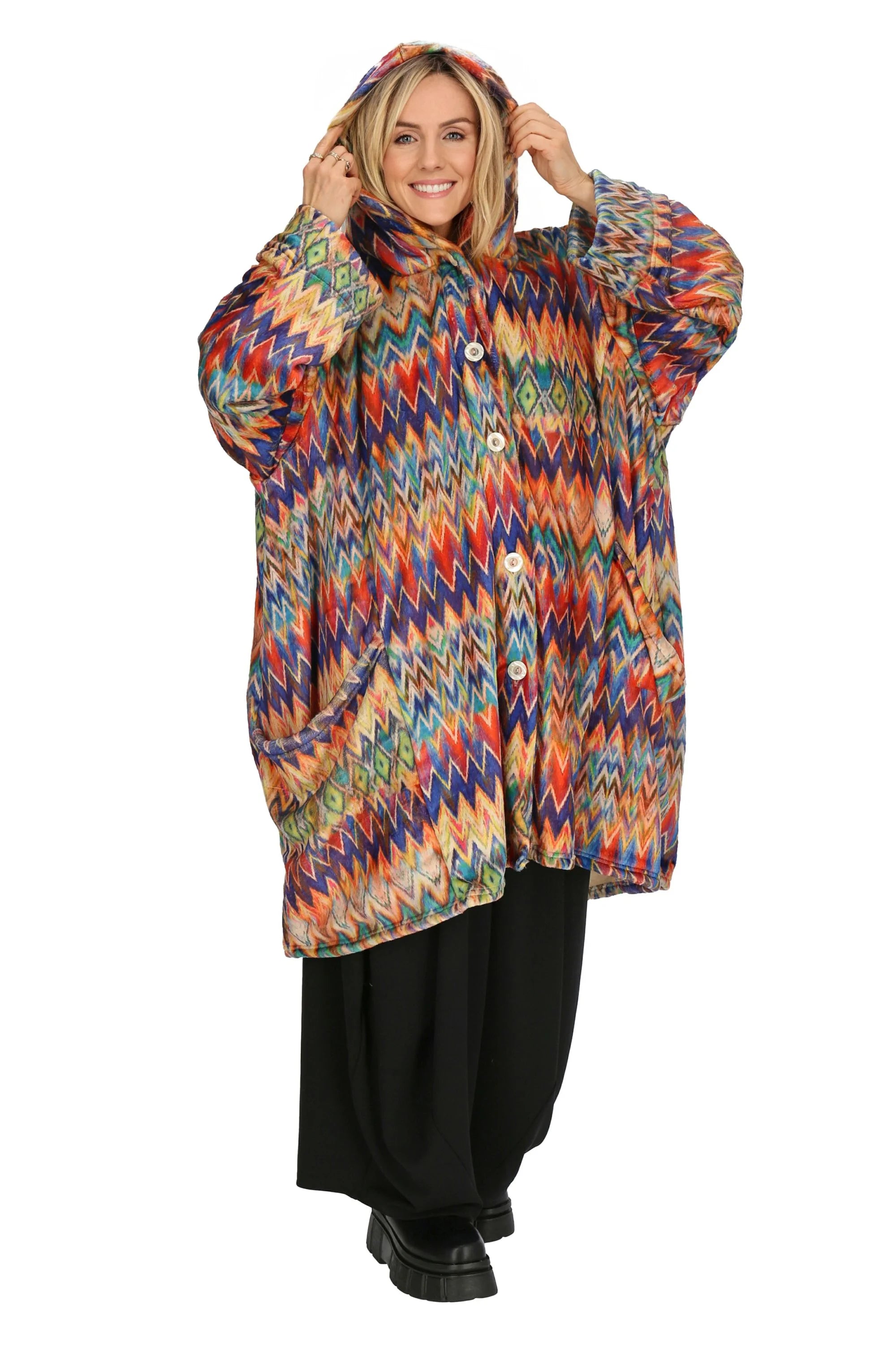  Ballonmantel von AKH Fashion aus Polyester, 1229.06660, Mehrfarbig, Farbmix, Schick