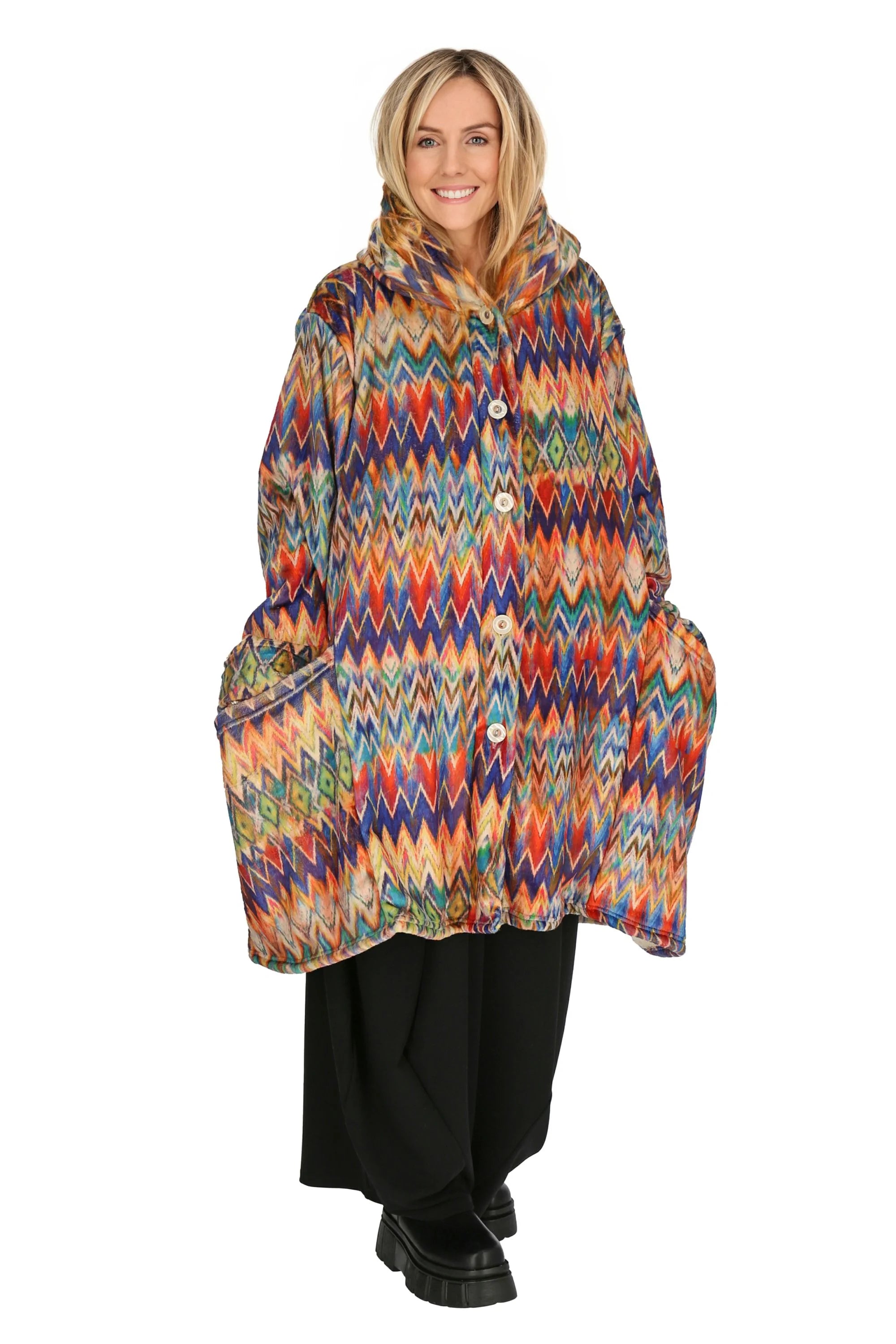  Ballonmantel von AKH Fashion aus Polyester, 1229.06660, Mehrfarbig, Farbmix, Schick