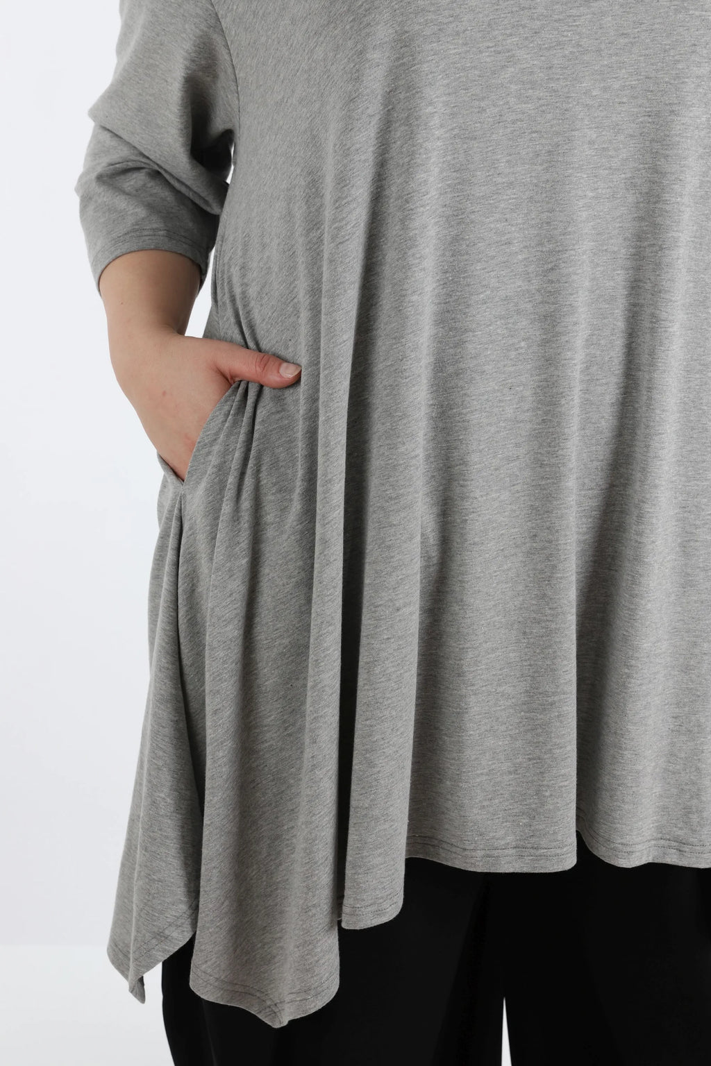  A-Form Shirt von AKH Fashion aus Viskose, 1233.02030, Grau, Schick, Modern, Bequem