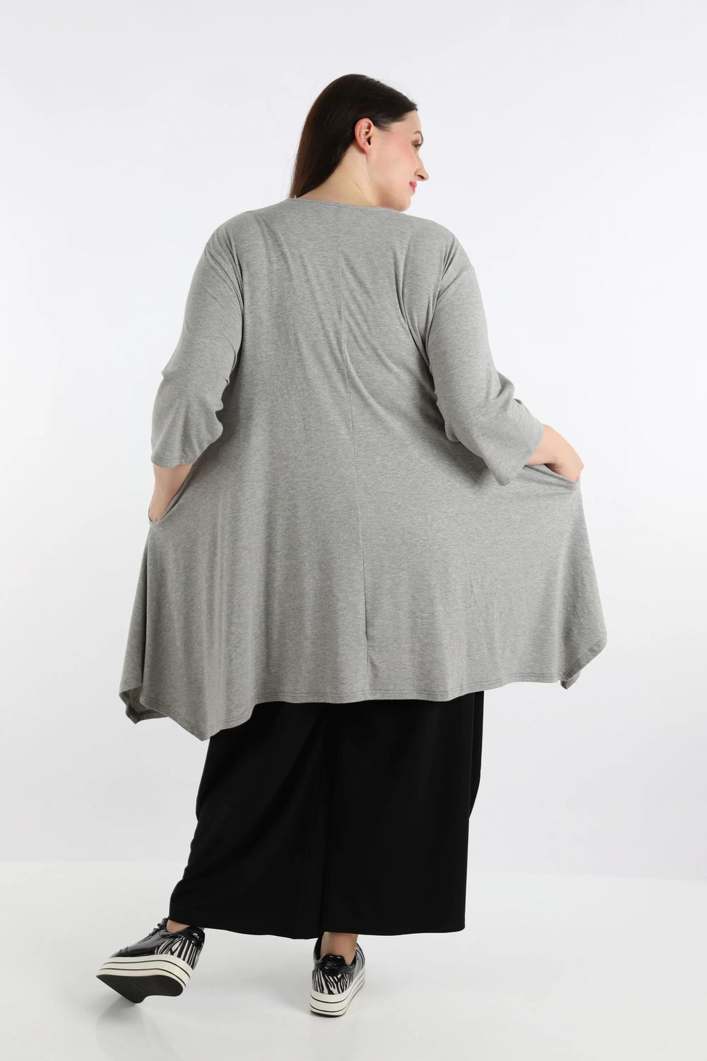  A-Form Shirt von AKH Fashion aus Viskose, 1233.02030, Grau, Schick, Modern, Bequem