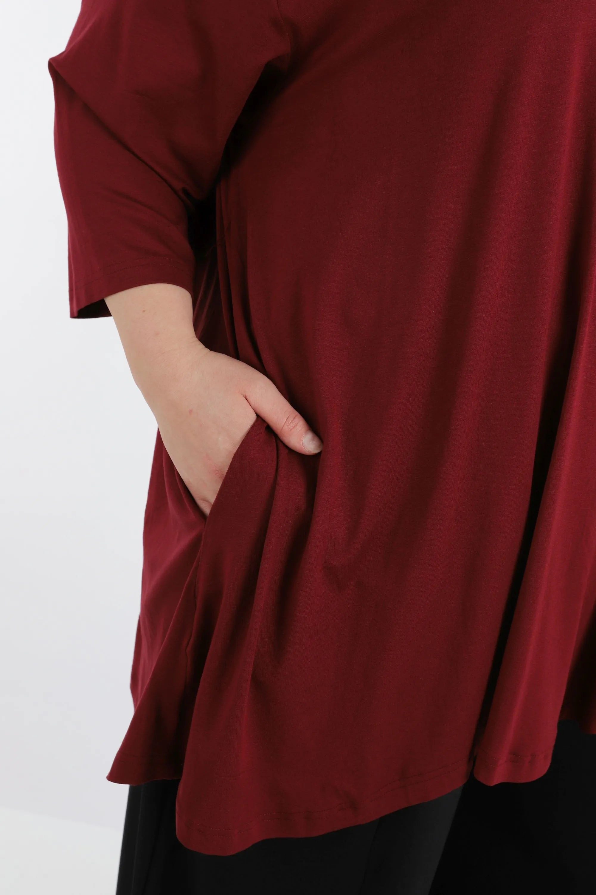  A-Form Shirt von AKH Fashion aus Viskose, 1233.02135, Weinrot, Schick, Modern, Bequem