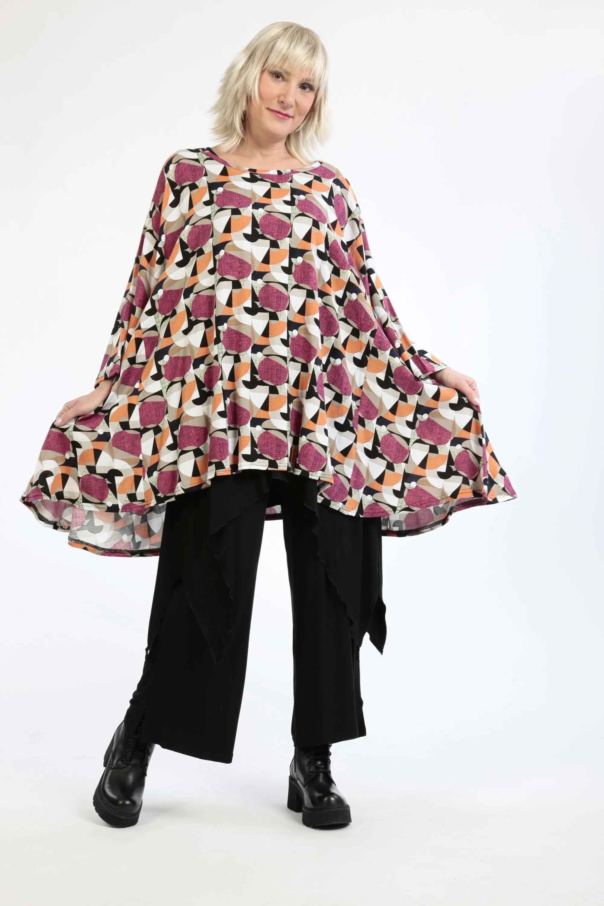 A-Form Shirt von AKH Fashion aus Viskose, ausgefallene, zeitlose Lagenlook Mode