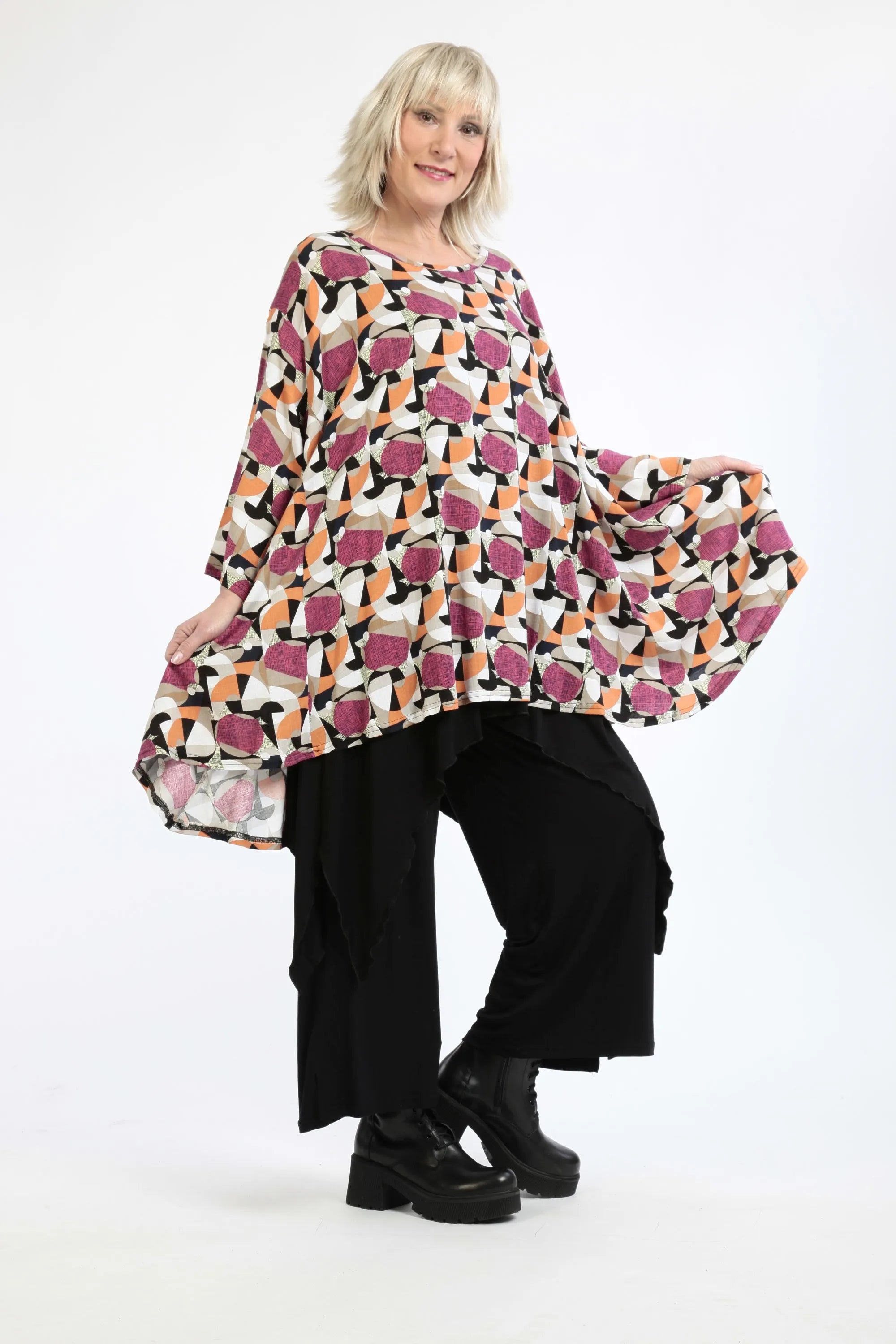 A-Form Shirt von AKH Fashion aus Viskose, ausgefallene, zeitlose Lagenlook Mode