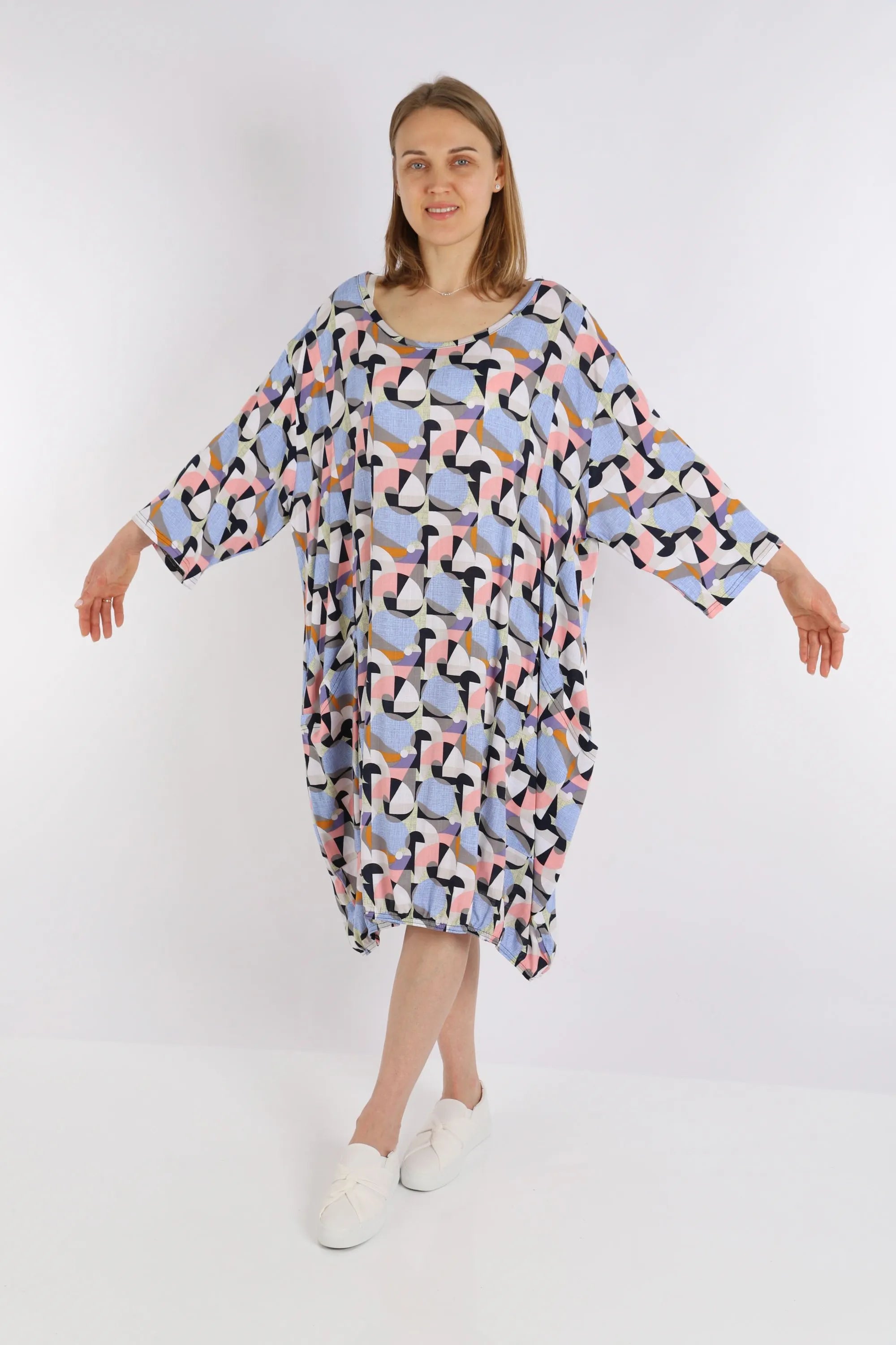 Ballonkleid von AKH Fashion aus Viskose, ausgefallene, zeitlose Lagenlook Mode