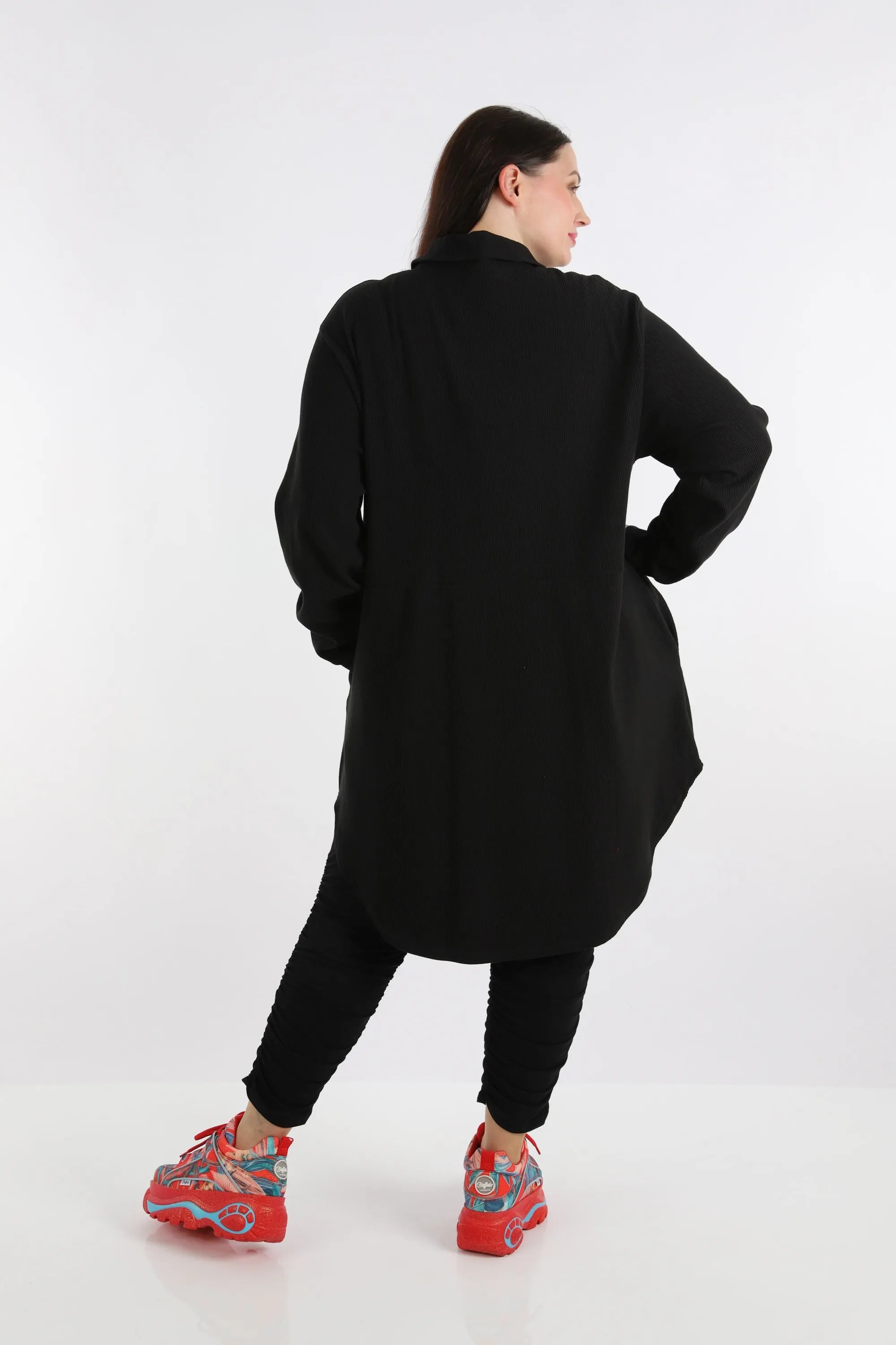  AKH Fashion Bluse in gerundeter Form, aus Baumwolle, 1252.06881, Schwarz, Schick, Modern