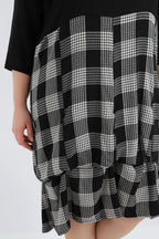  Ballonkleid von AKH Fashion aus Viskose, 1269.08034, Schwarz-Grau, Kariert, Schick