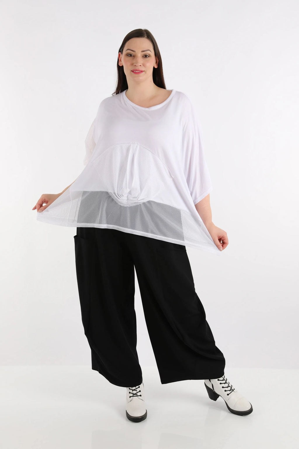  AKH Fashion Bigshirt in kastiger Form, aus Viskose, 1274.06921, Weiß, Schick, Modern, Bequem