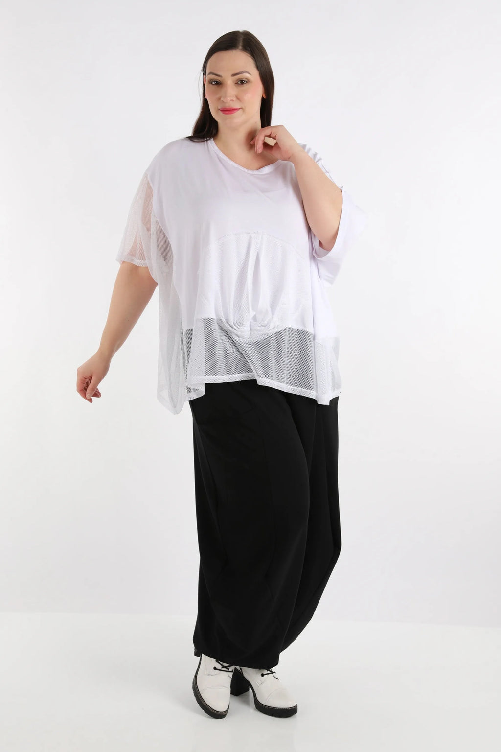  AKH Fashion Bigshirt in kastiger Form, aus Viskose, 1274.06921, Weiß, Schick, Modern, Bequem