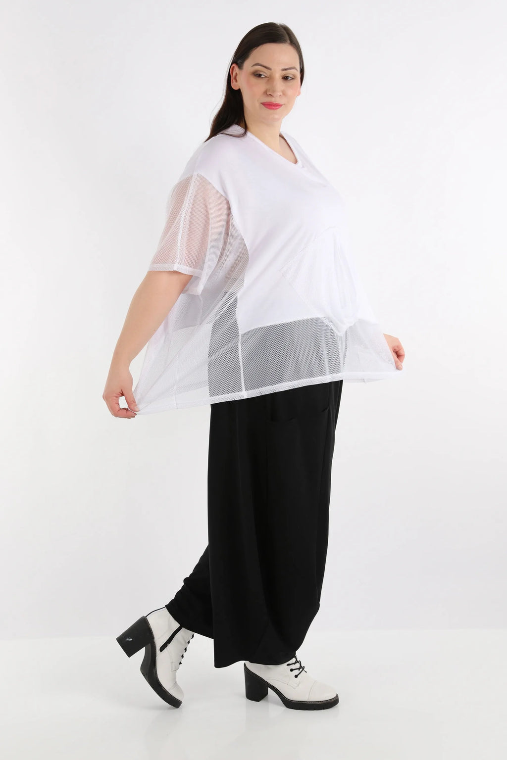  AKH Fashion Bigshirt in kastiger Form, aus Viskose, 1274.06921, Weiß, Schick, Modern, Bequem