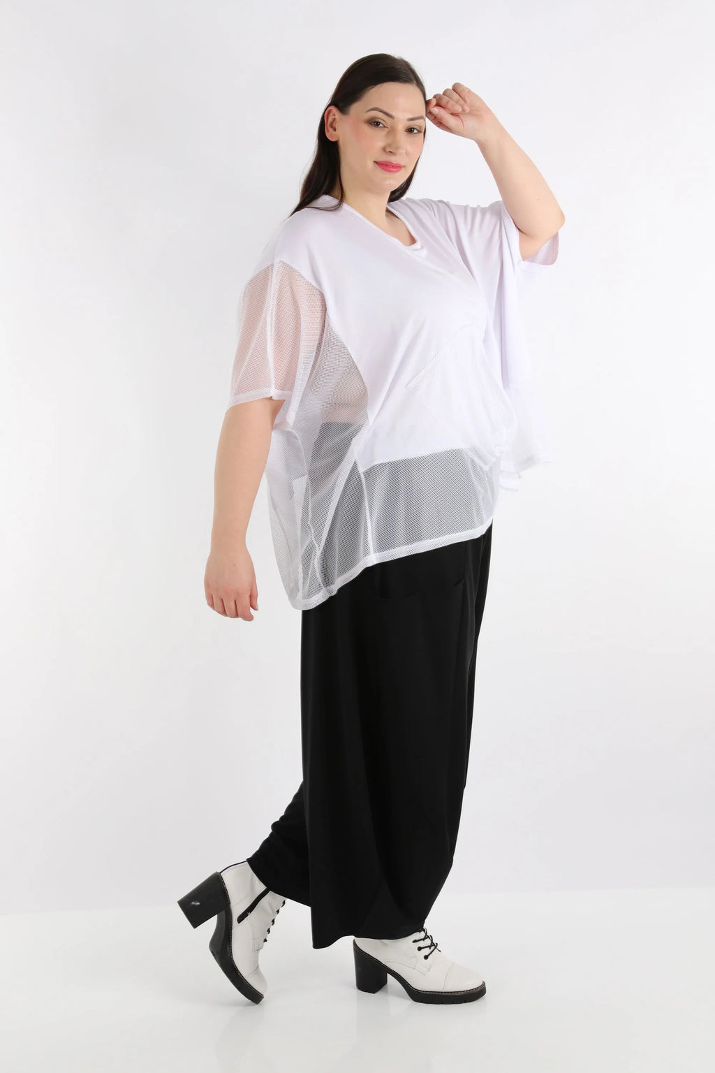  AKH Fashion Bigshirt in kastiger Form, aus Viskose, 1274.06921, Weiß, Schick, Modern, Bequem