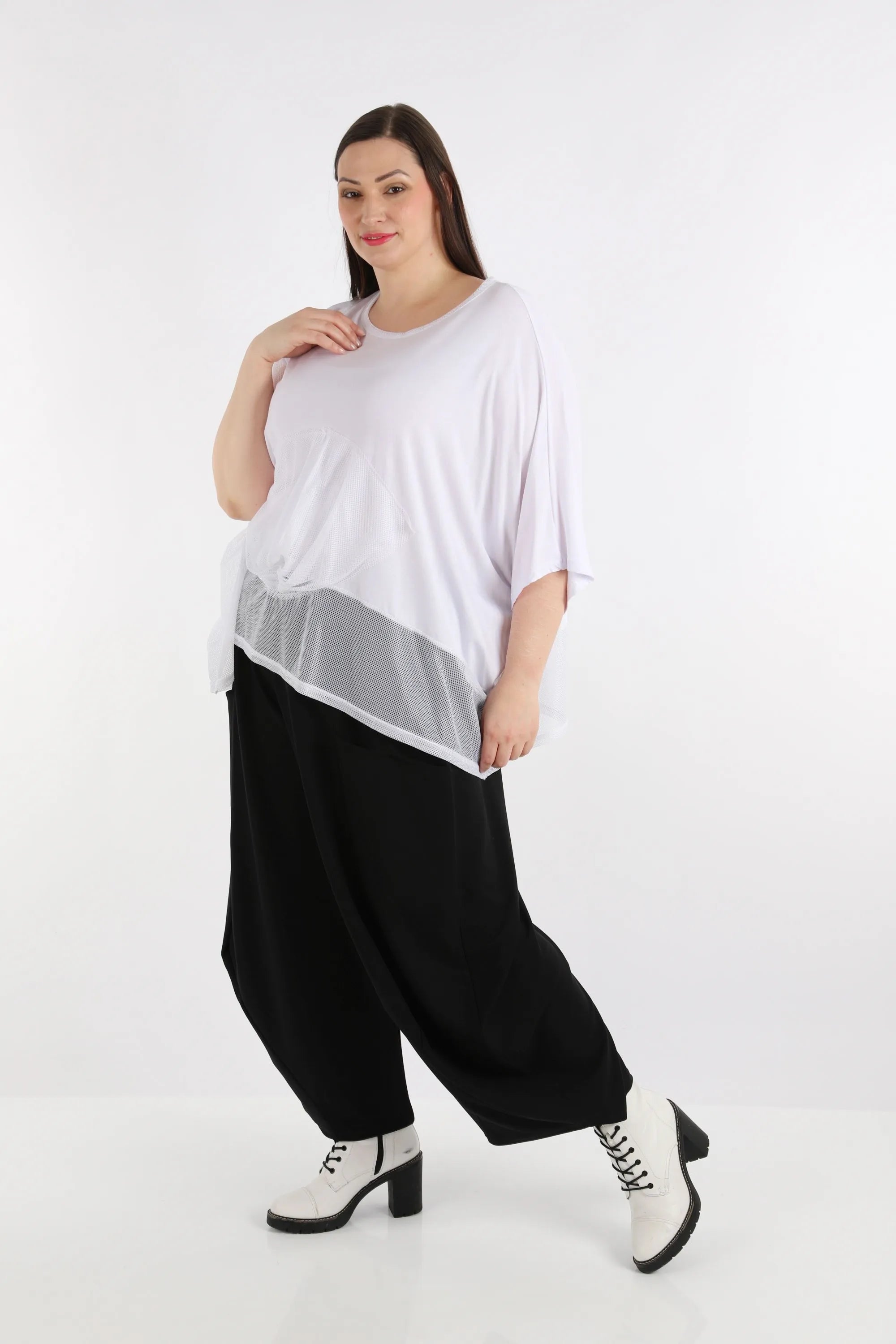  AKH Fashion Bigshirt in kastiger Form, aus Viskose, 1274.06921, Weiß, Schick, Modern, Bequem