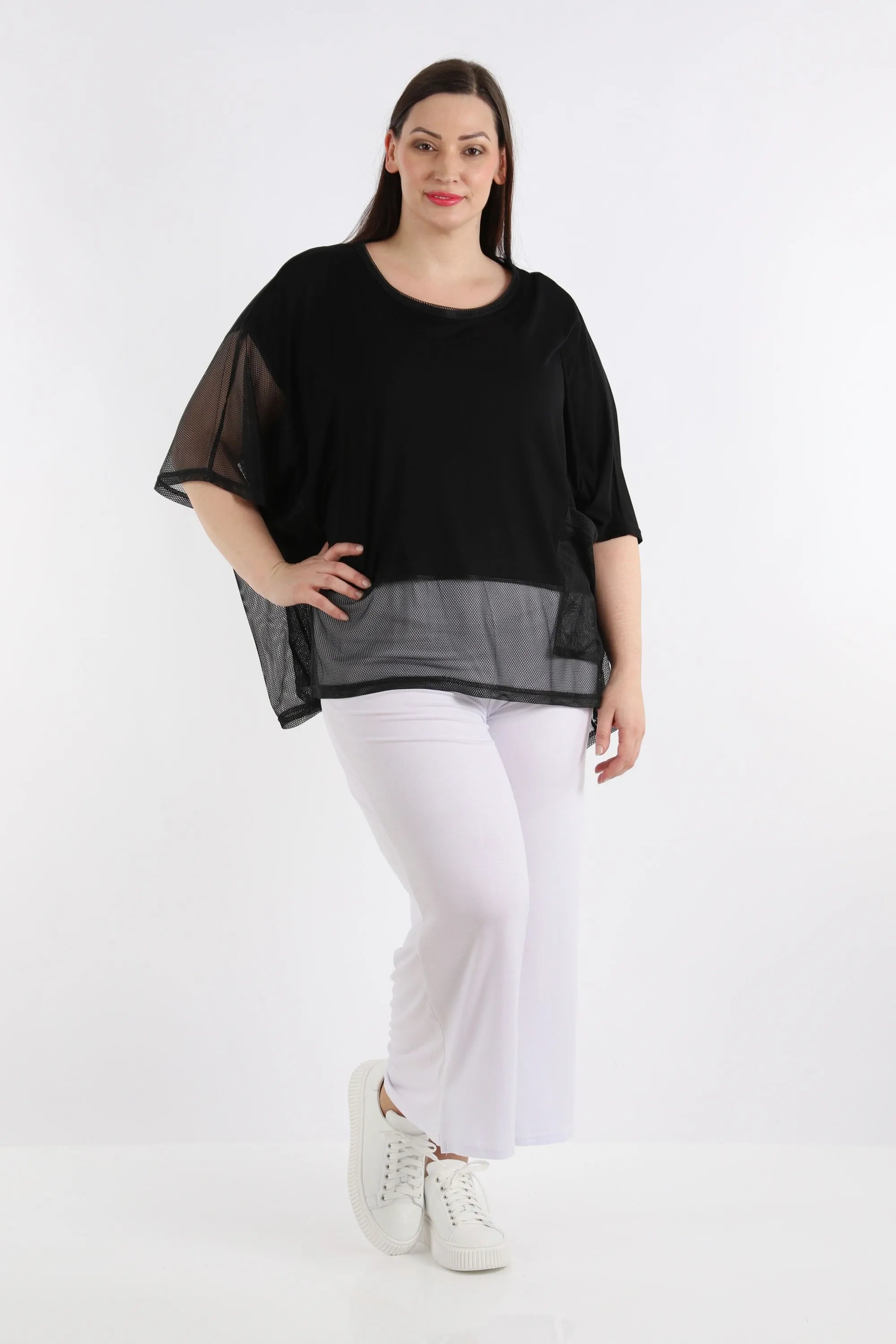  AKH Fashion Bigshirt in kastiger Form, aus Viskose, 1274.06921, Schwarz, Schick, Modern