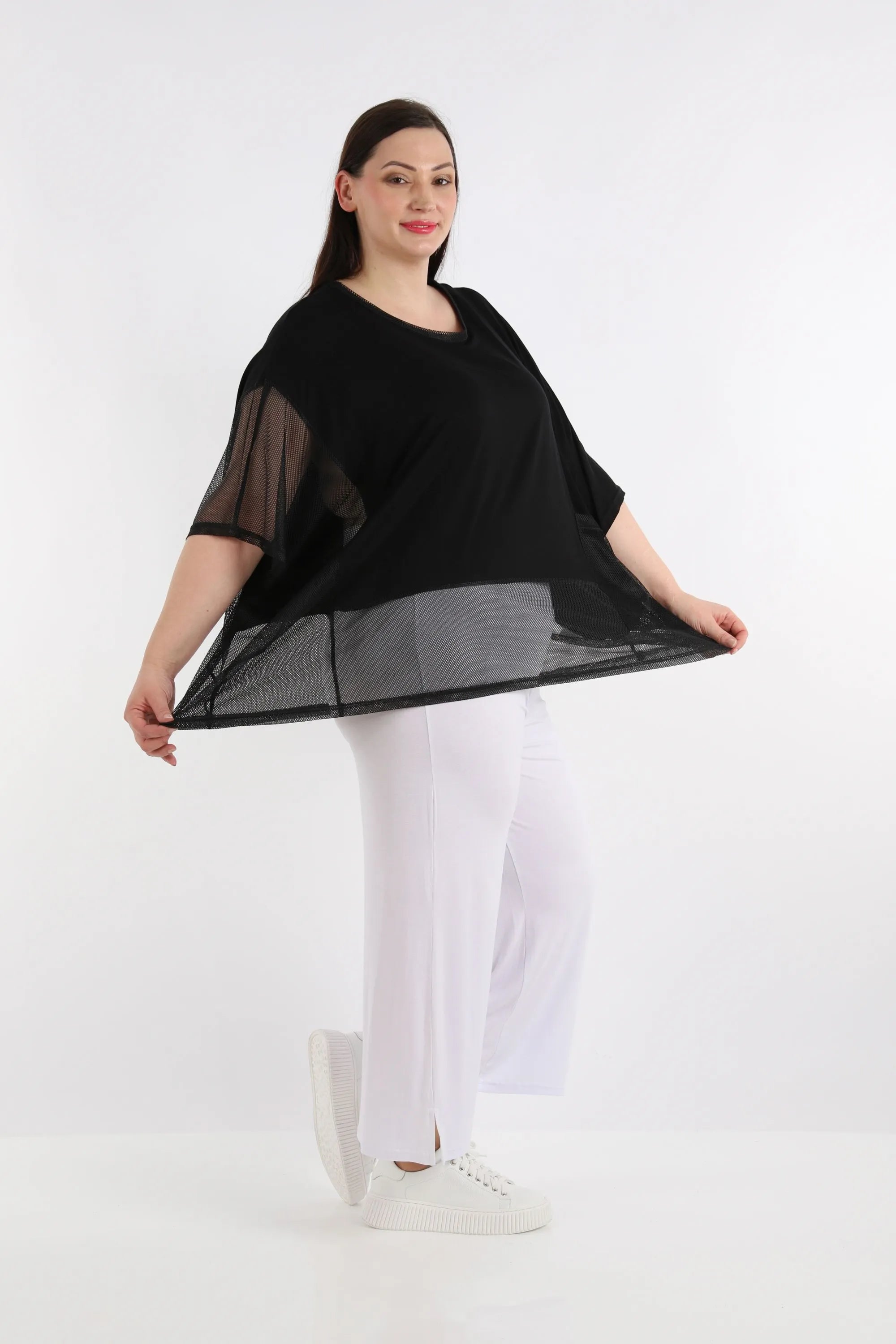  AKH Fashion Bigshirt in kastiger Form, aus Viskose, 1274.06921, Schwarz, Schick, Modern