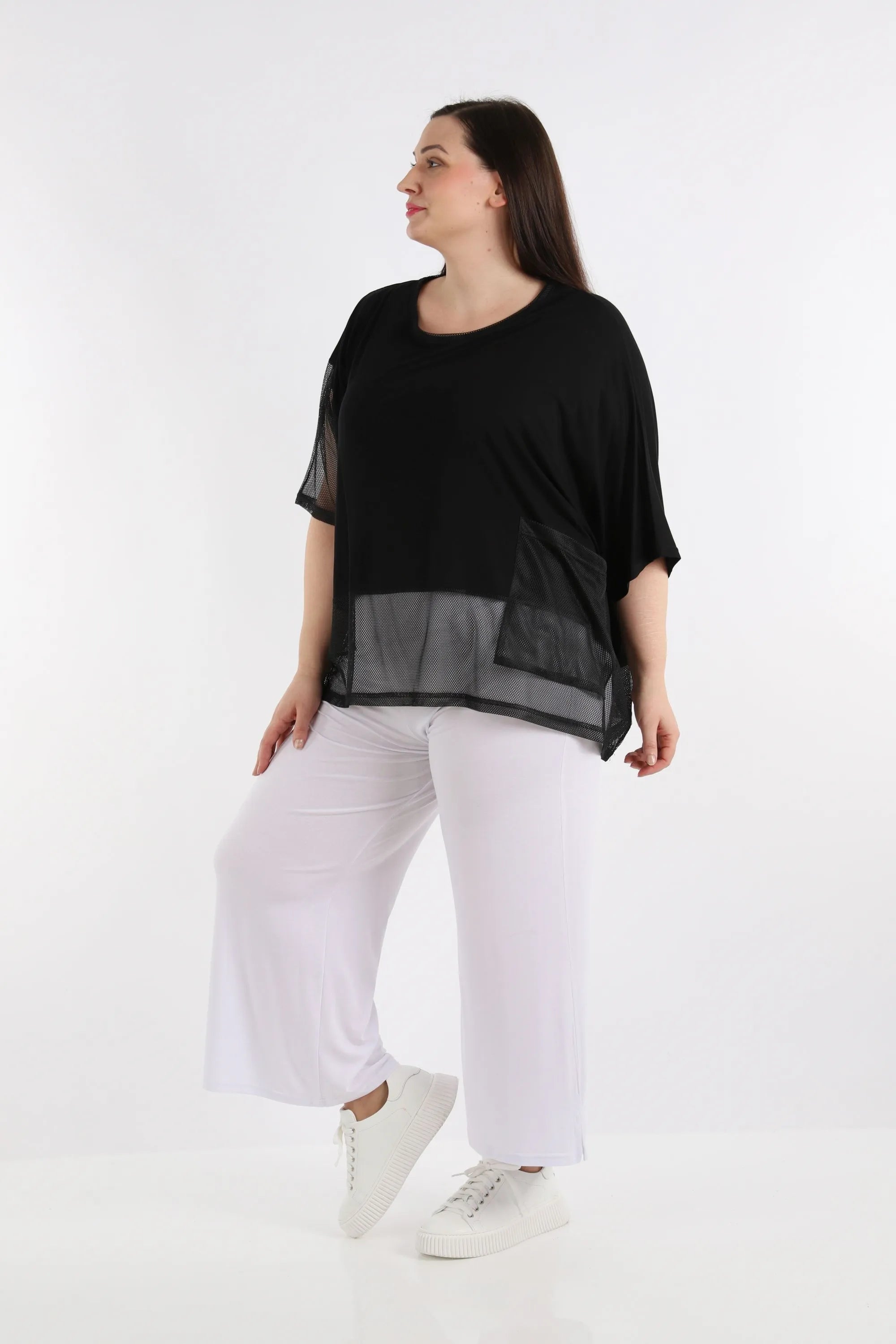  AKH Fashion Bigshirt in kastiger Form, aus Viskose, 1274.06921, Schwarz, Schick, Modern