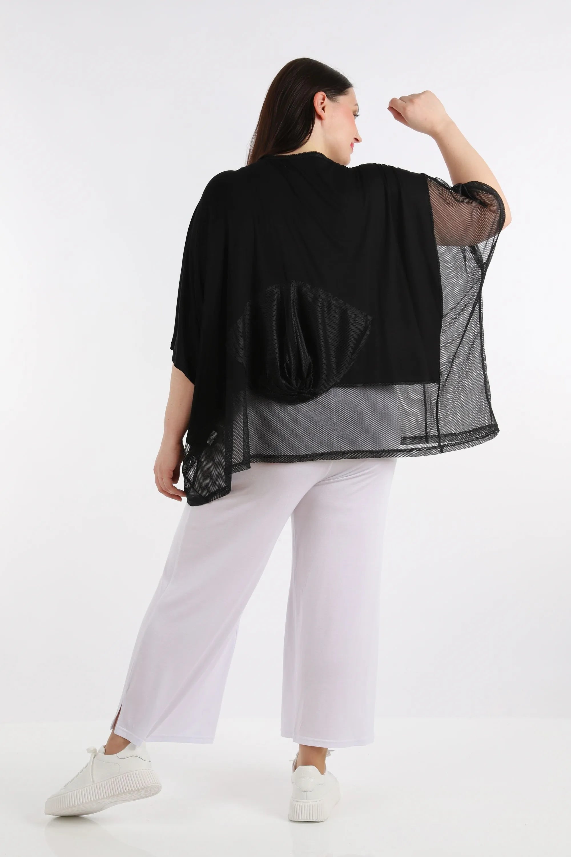  AKH Fashion Bigshirt in kastiger Form, aus Viskose, 1274.06921, Schwarz, Schick, Modern