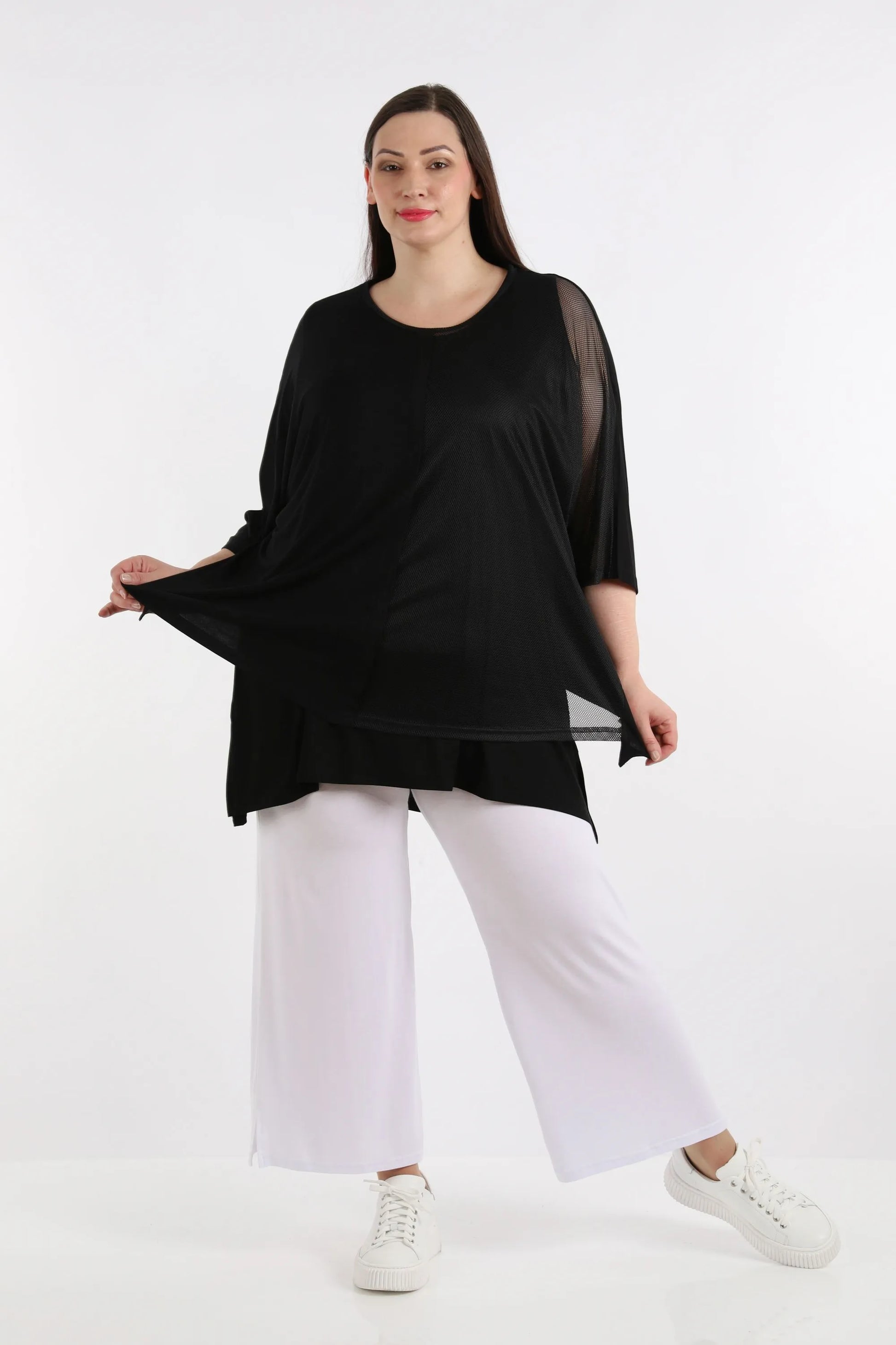  Bigshirt von AKH Fashion aus Viskose in kastiger Form, 1274.06922, Schwarz, Schick, Modern