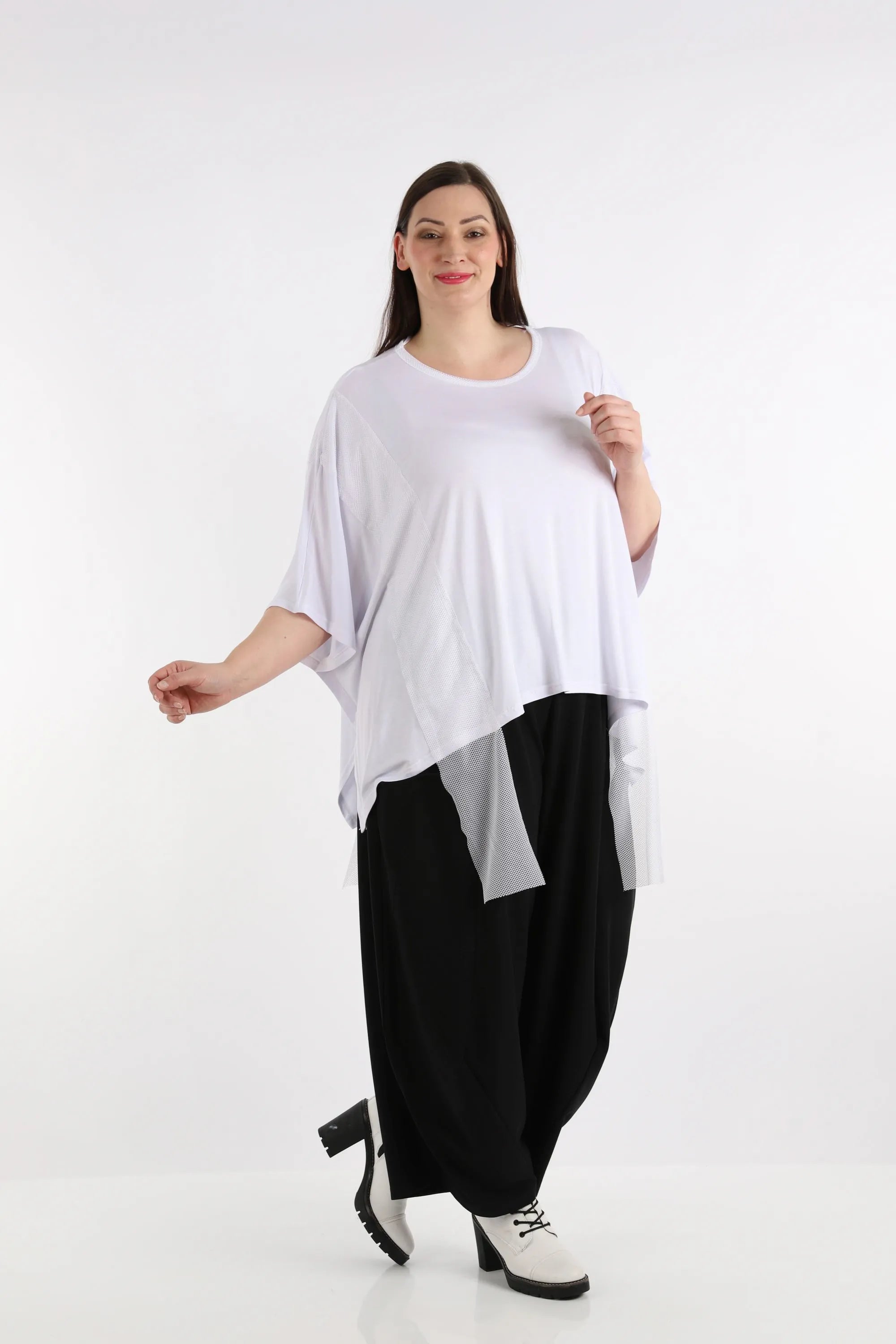  AKH Fashion Bigshirt in kastiger Form, aus Viskose, 1274.06924, Weiß, Schick, Modern, Bequem