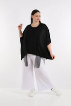 AKH Fashion Bigshirt in kastiger Form, aus Viskose, 1274.06924, Schwarz, Schick, Modern