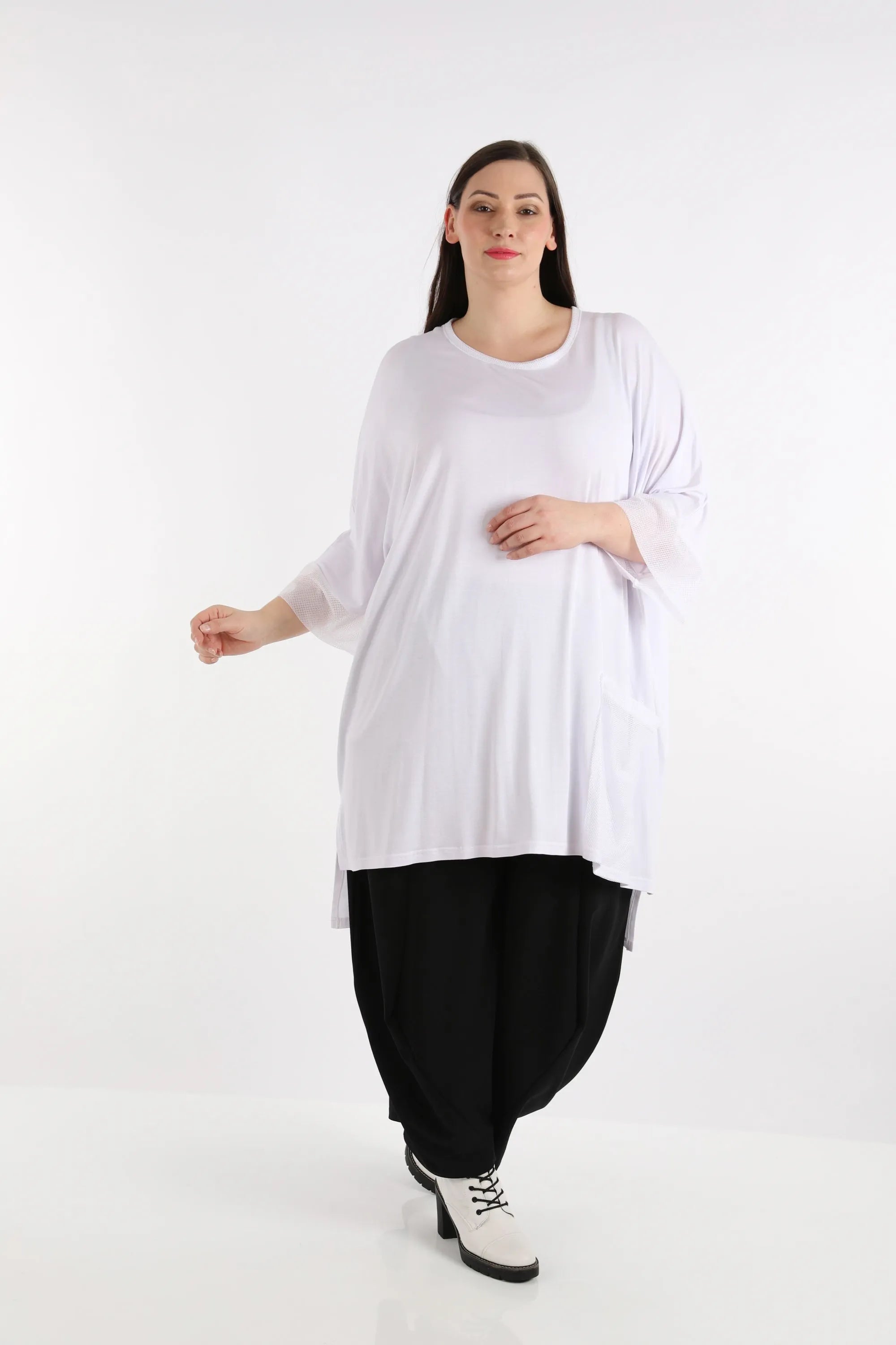  AKH Fashion Bigshirt in kastiger Form, aus Viskose, 1274.06925, Weiß, Schick, Modern, Bequem