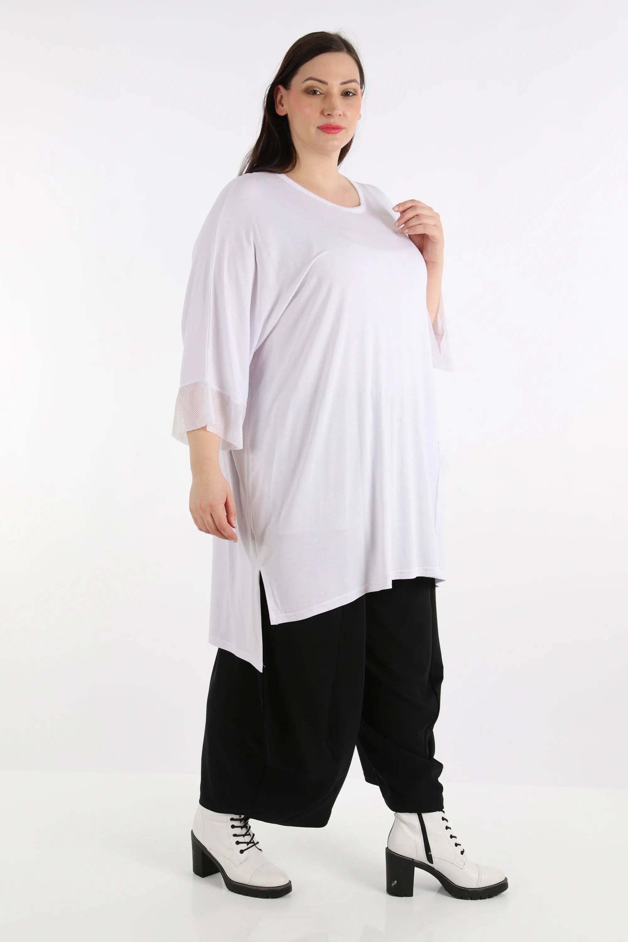  AKH Fashion Bigshirt in kastiger Form, aus Viskose, 1274.06925, Weiß, Schick, Modern, Bequem