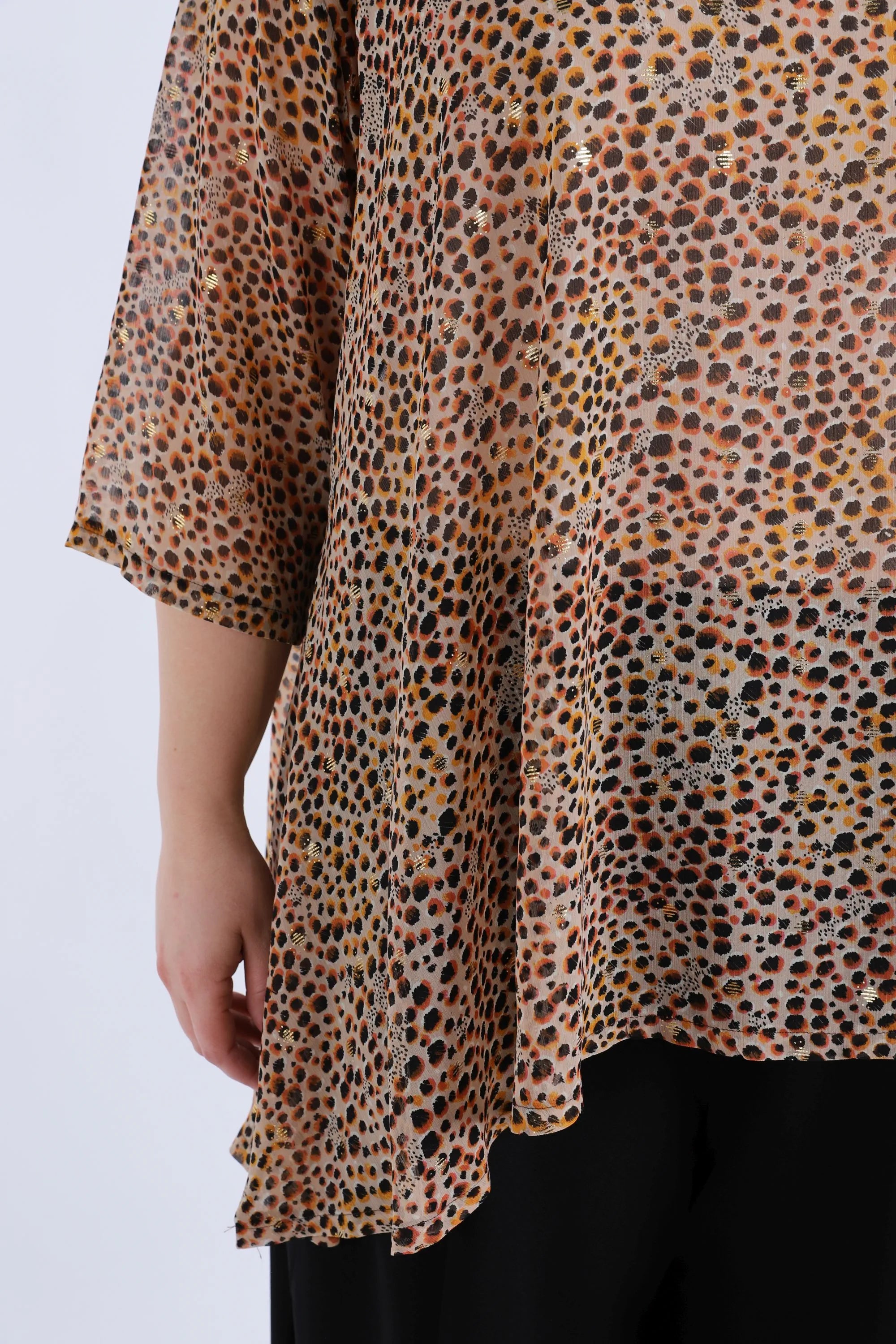  A-Form Bigshirt von AKH Fashion aus Viskose, 1279.00593, Cognac, Animal, Schick, Modern