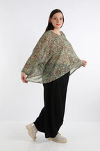  AKH Fashion Bigshirt in kastiger Form, aus Viskose, 1279.03018, Mint, Animal, Schick, Modern